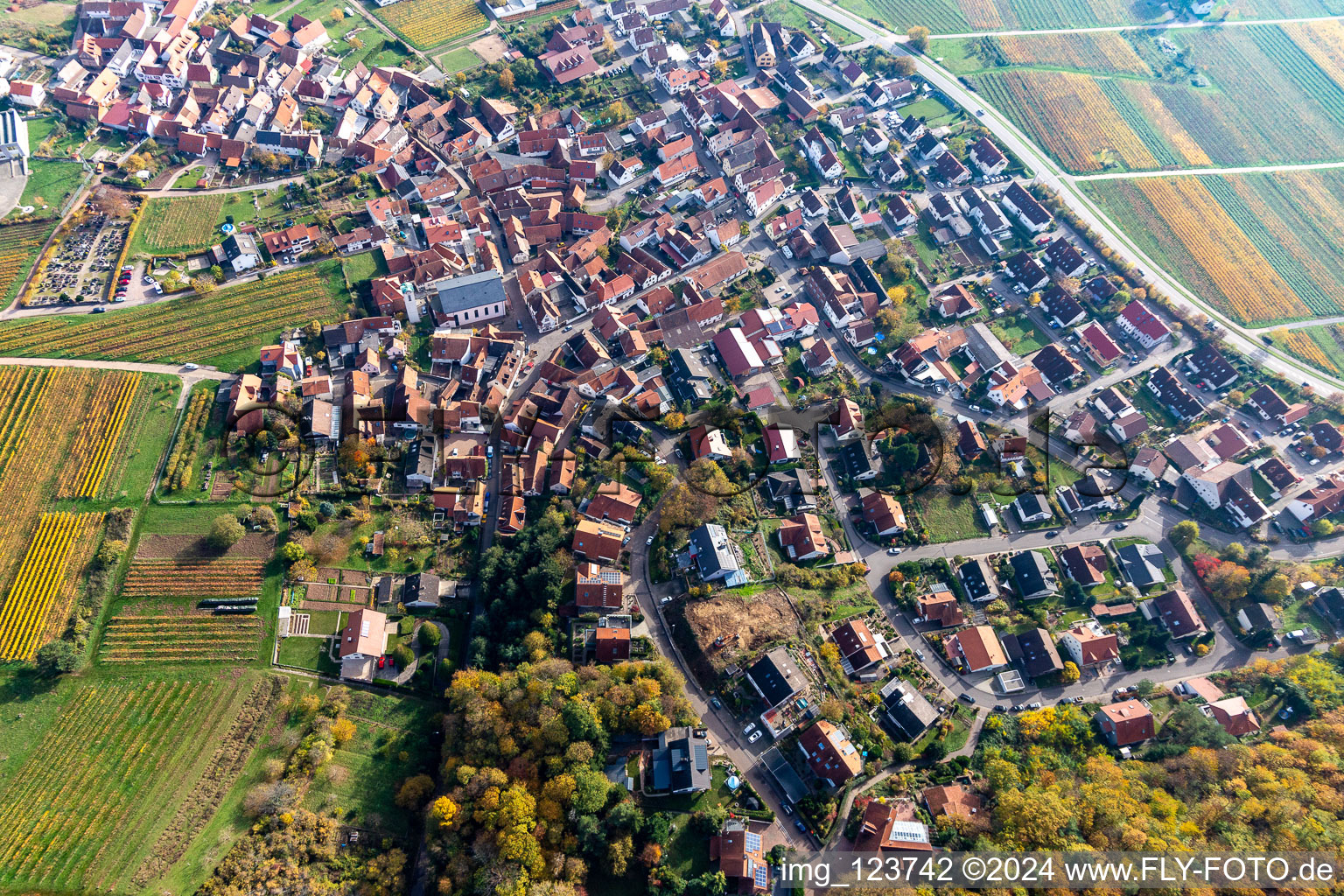 Eschbach dans le département Rhénanie-Palatinat, Allemagne du point de vue du drone