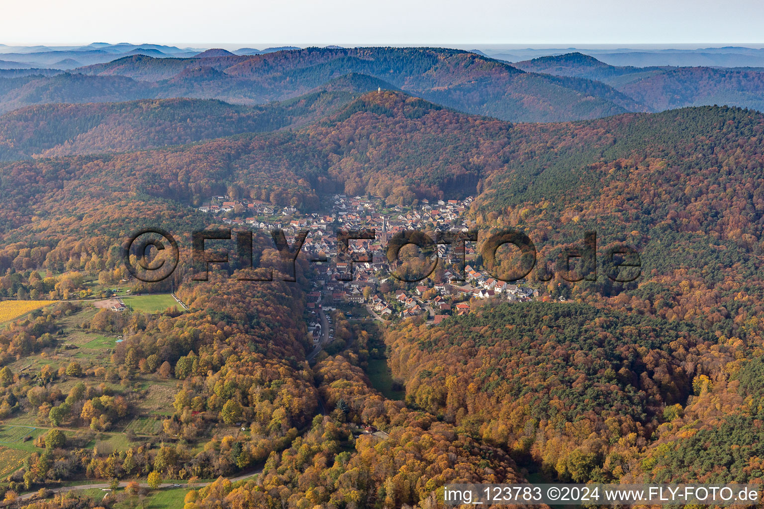 Dörrenbach dans le département Rhénanie-Palatinat, Allemagne vue du ciel