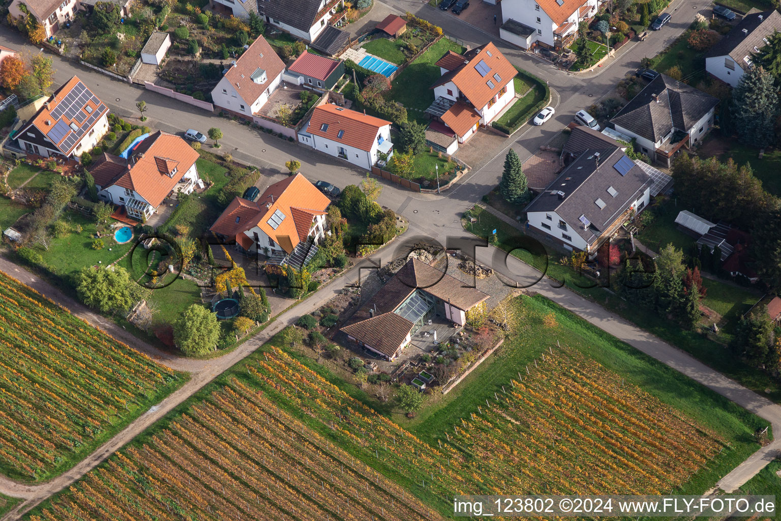 Vue aérienne de Anneau sud à le quartier Schweigen in Schweigen-Rechtenbach dans le département Rhénanie-Palatinat, Allemagne