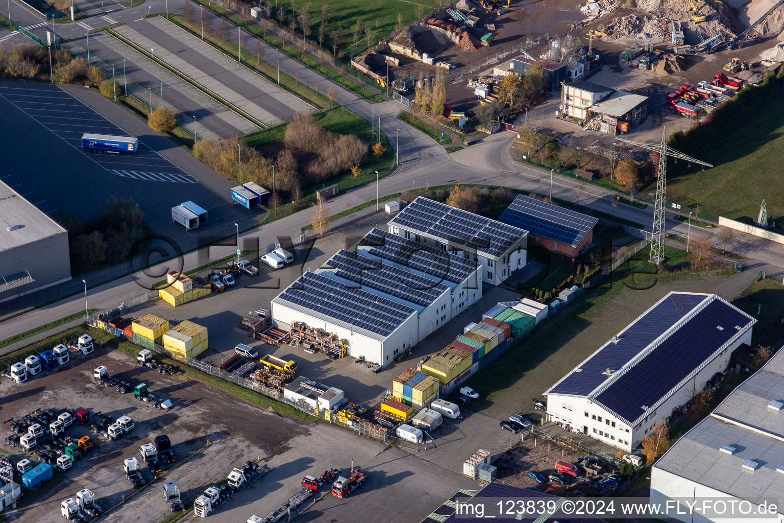 Vue aérienne de Sites de l'usine WWVwärmeverutilization GmbH & Co. KG à le quartier Minderslachen in Kandel dans le département Rhénanie-Palatinat, Allemagne