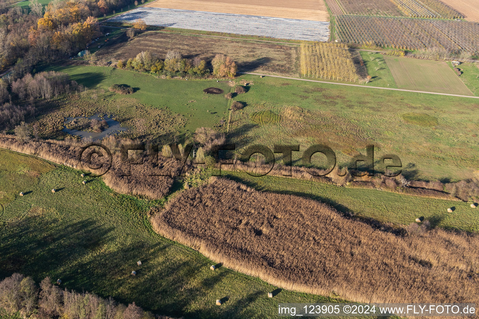 Vue aérienne de Billigheimer Bruch, Erlenbachtal entre Barbelroth, Hergersweiler et Winden à le quartier Mühlhofen in Billigheim-Ingenheim dans le département Rhénanie-Palatinat, Allemagne