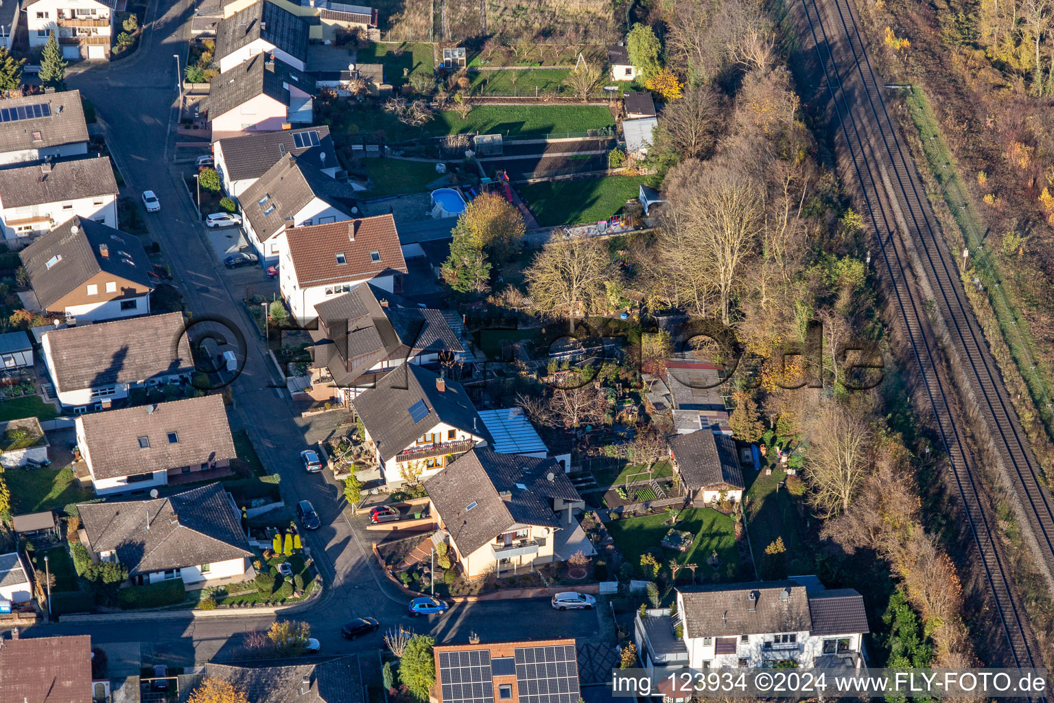 Vue oblique de Dans la roseraie à Winden dans le département Rhénanie-Palatinat, Allemagne