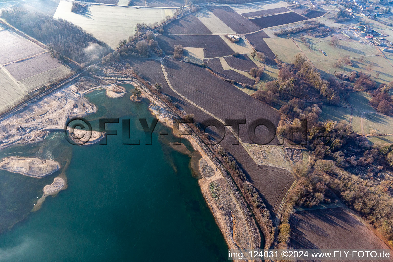 Vue oblique de Quartier Neuburg in Neuburg am Rhein dans le département Rhénanie-Palatinat, Allemagne