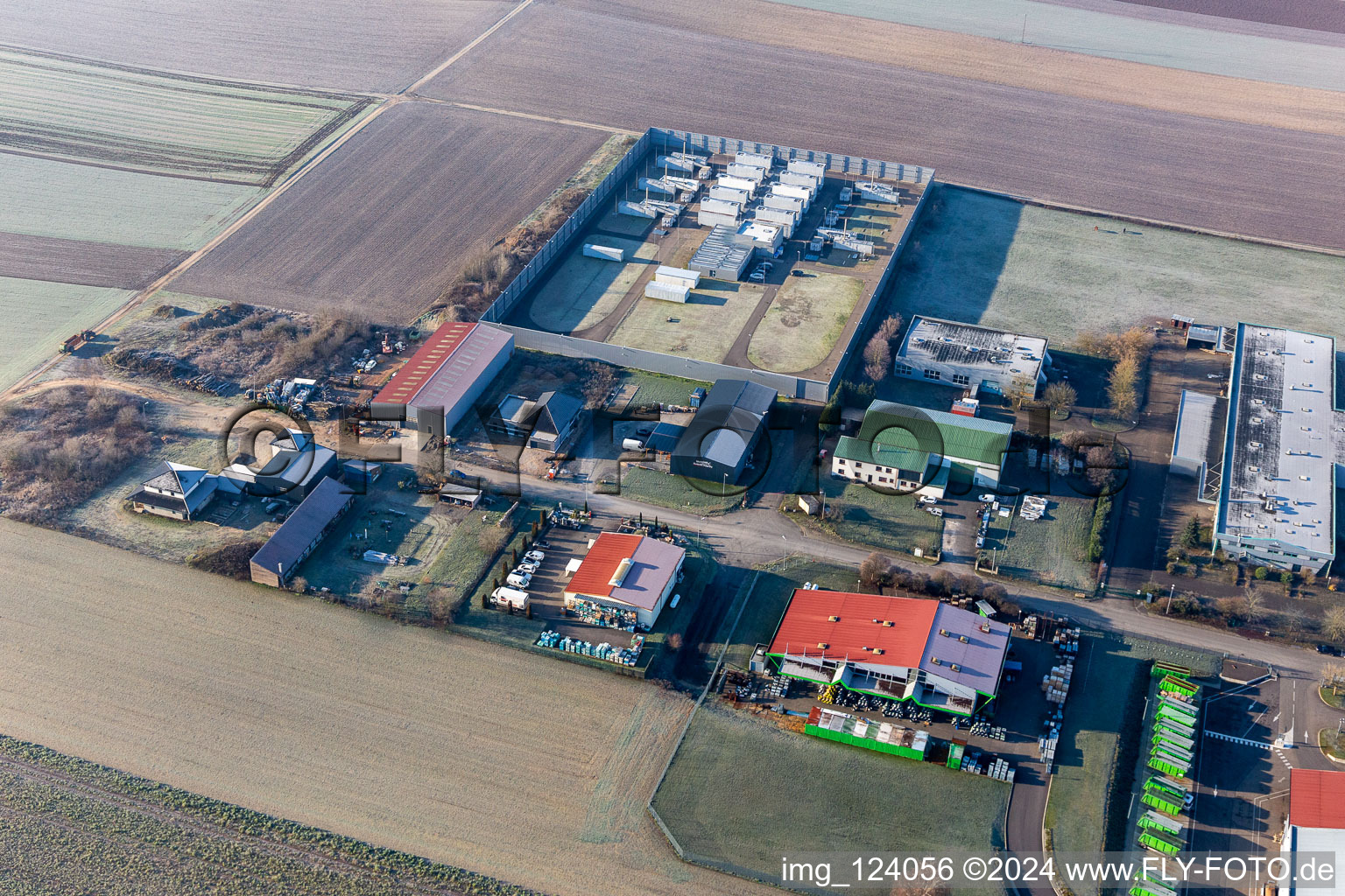 Niederlauterbach dans le département Bas Rhin, France vu d'un drone