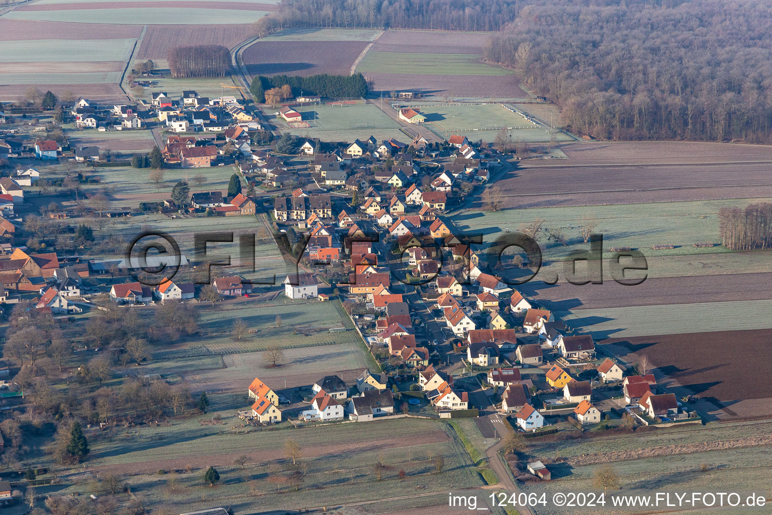 Niederlauterbach dans le département Bas Rhin, France hors des airs