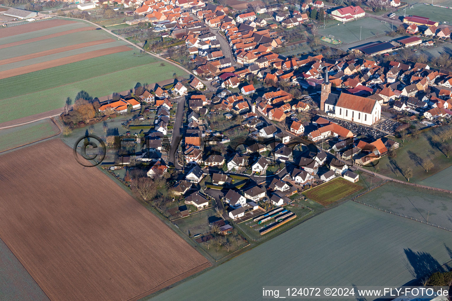 Schleithal dans le département Bas Rhin, France d'un drone