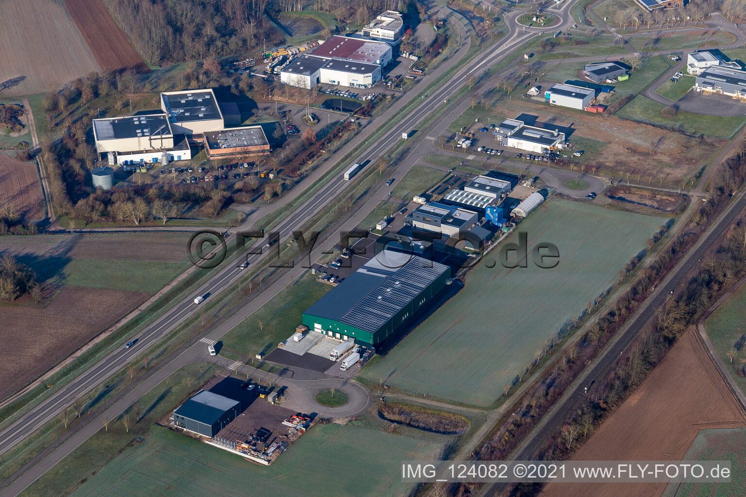 Vue aérienne de Fraisal à Wissembourg dans le département Bas Rhin, France
