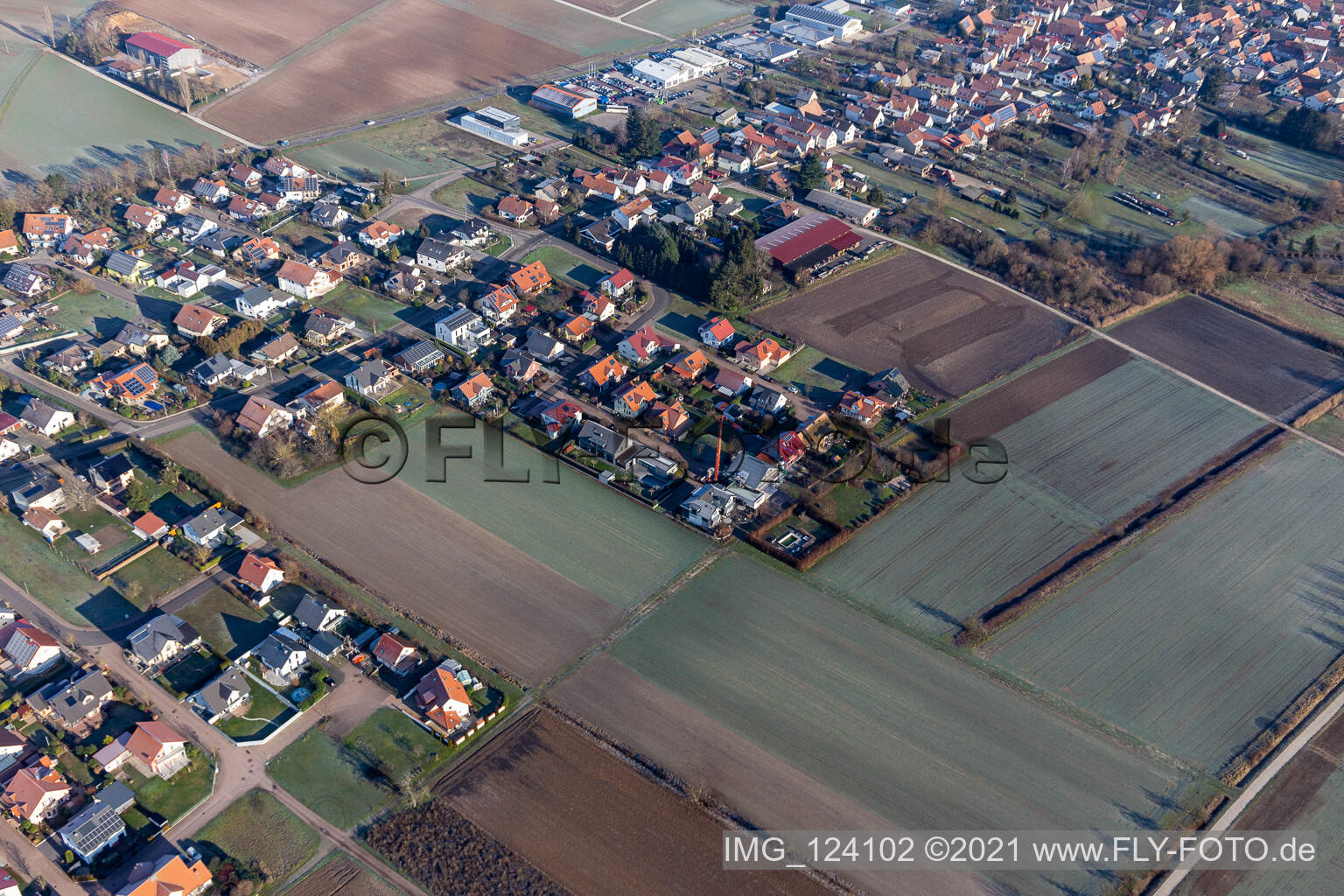 Vue aérienne de À Lichel, Am Augraben à Kapsweyer dans le département Rhénanie-Palatinat, Allemagne