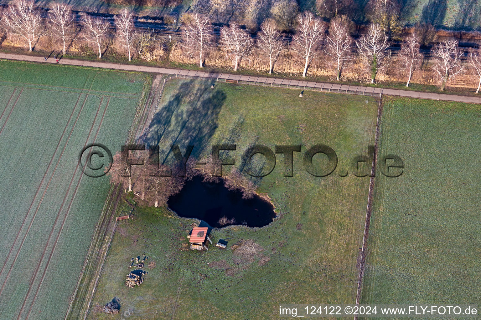 Vue aérienne de Biotope dans la plaine du Bruchbach à Steinfeld dans le département Rhénanie-Palatinat, Allemagne