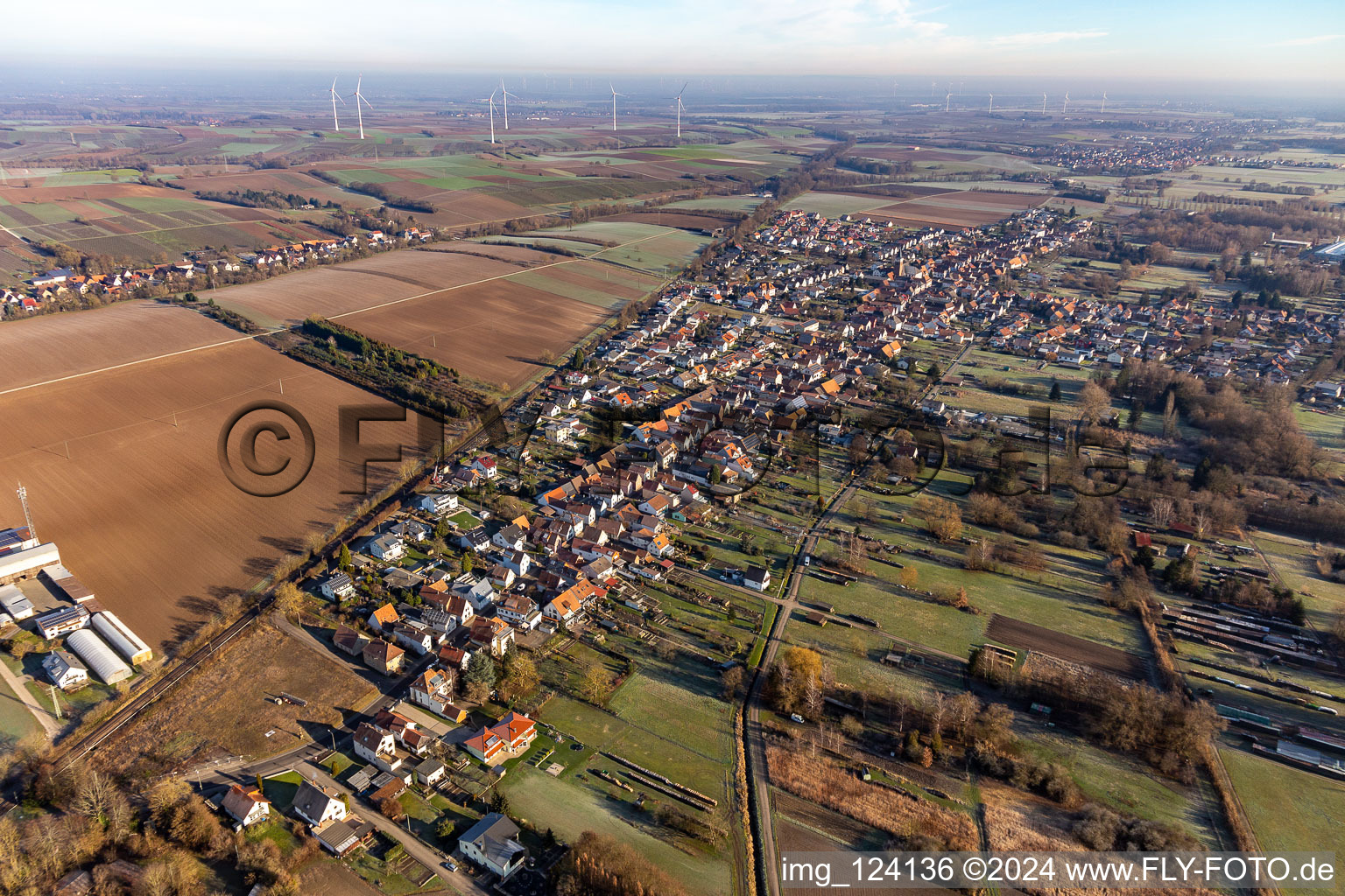 Quartier Schaidt in Wörth am Rhein dans le département Rhénanie-Palatinat, Allemagne depuis l'avion