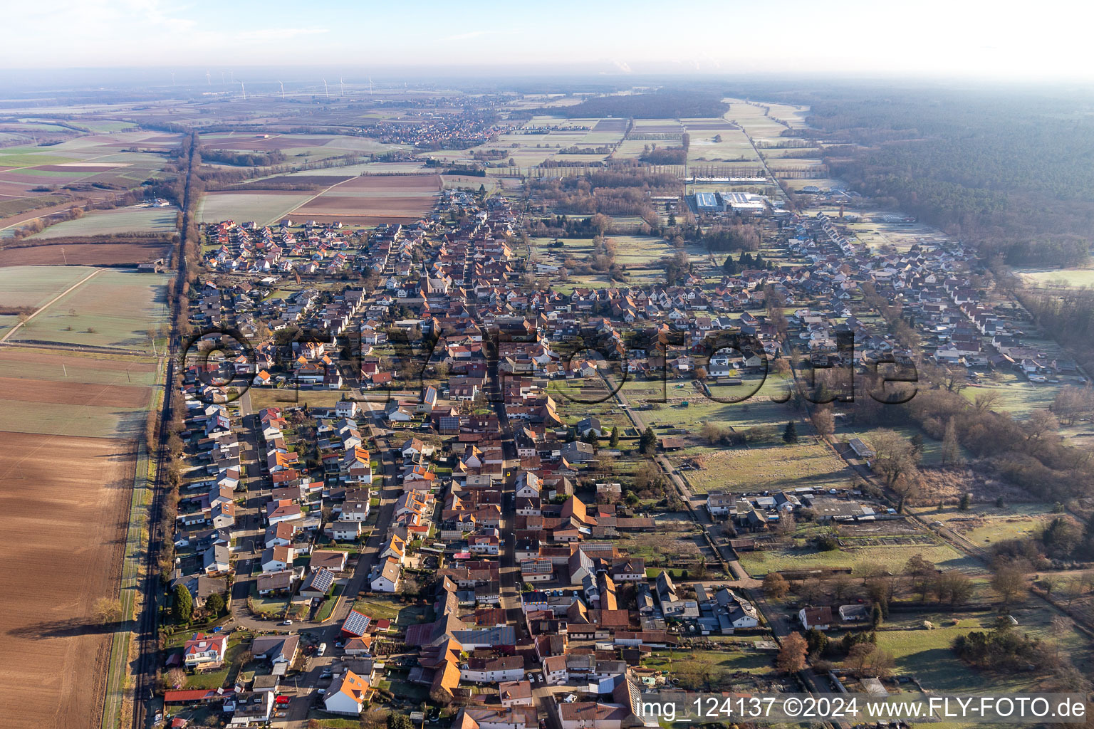 Vue d'oiseau de Quartier Schaidt in Wörth am Rhein dans le département Rhénanie-Palatinat, Allemagne