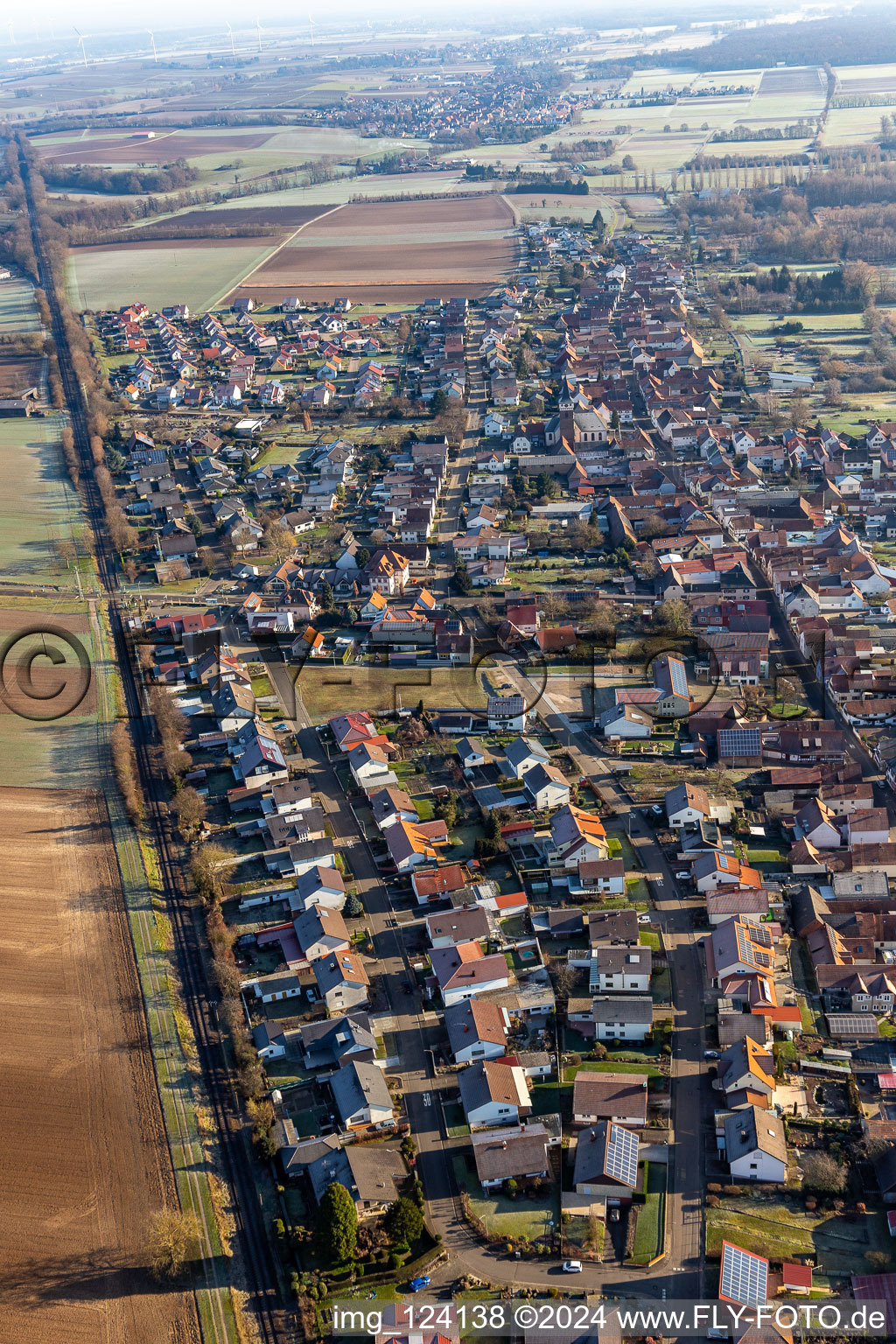 Vue aérienne de Dans le domaine des briques à le quartier Schaidt in Wörth am Rhein dans le département Rhénanie-Palatinat, Allemagne