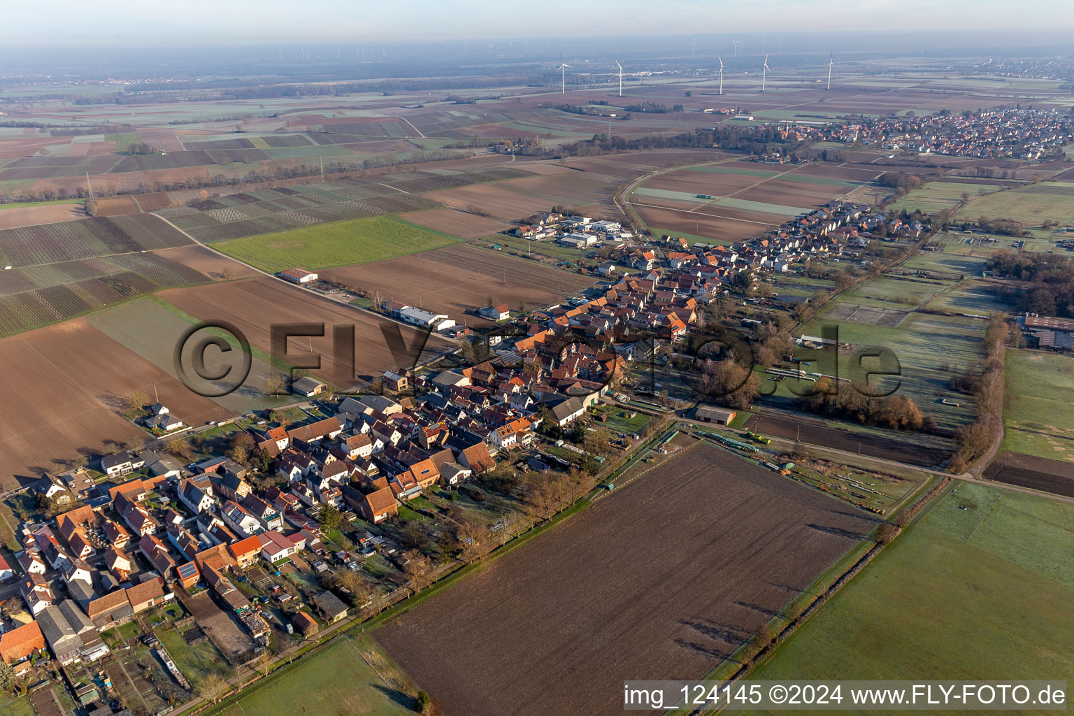 Freckenfeld dans le département Rhénanie-Palatinat, Allemagne d'en haut