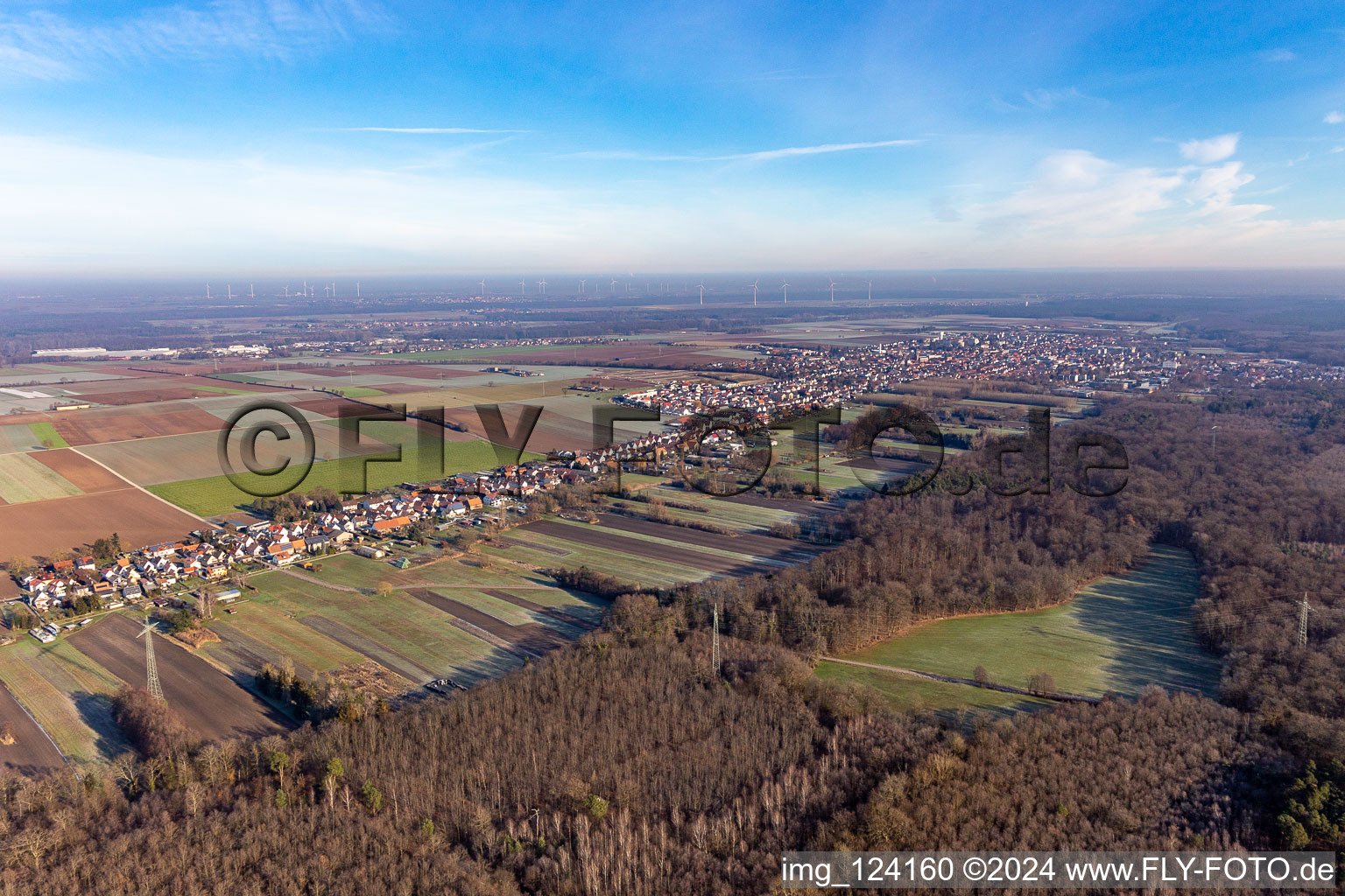 Kandel dans le département Rhénanie-Palatinat, Allemagne depuis l'avion