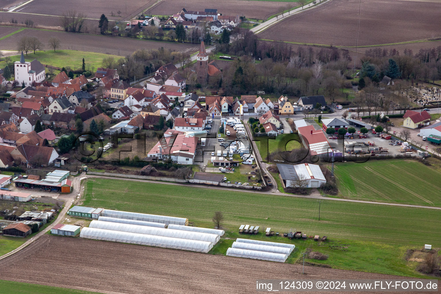 Photographie aérienne de Concessionnaire automobile Frey à Minfeld dans le département Rhénanie-Palatinat, Allemagne