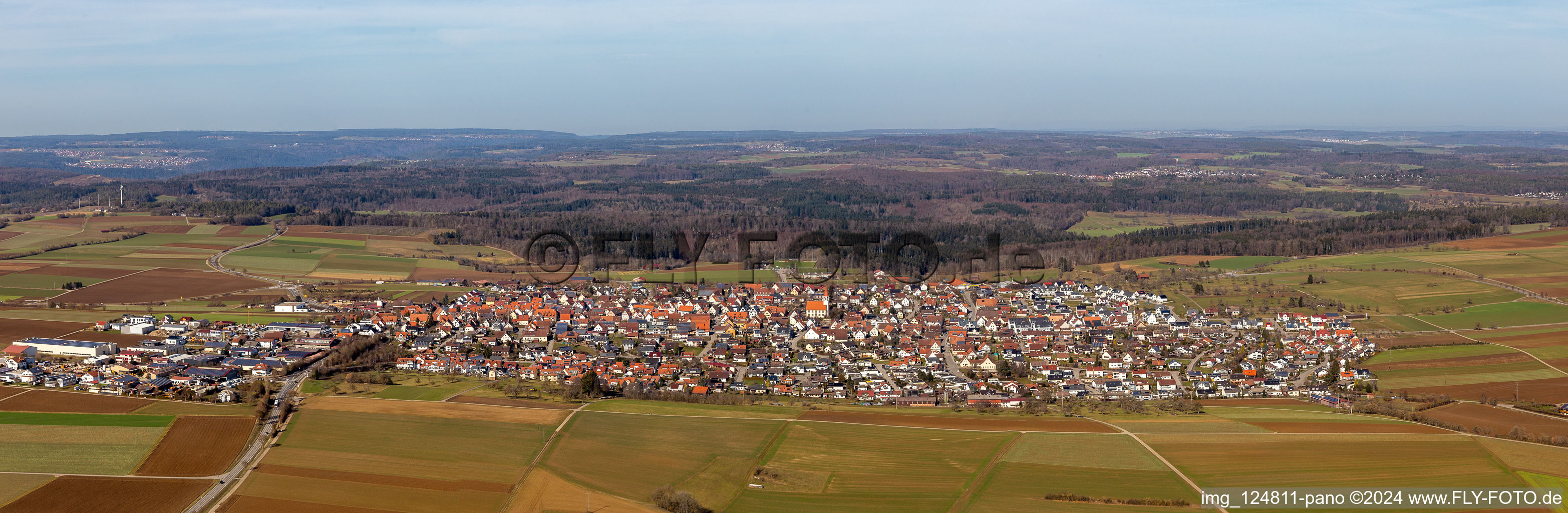 Vue aérienne de Panorama à Deckenpfronn dans le département Bade-Wurtemberg, Allemagne