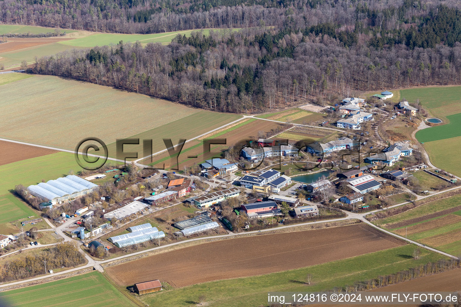 Vue aérienne de Communauté du village de Tennental à Deckenpfronn dans le département Bade-Wurtemberg, Allemagne