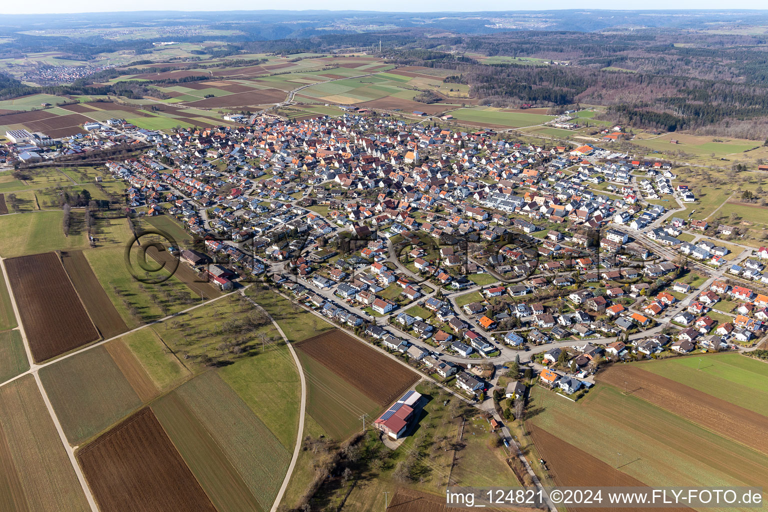 Vue aérienne de Deckenpfronn dans le département Bade-Wurtemberg, Allemagne