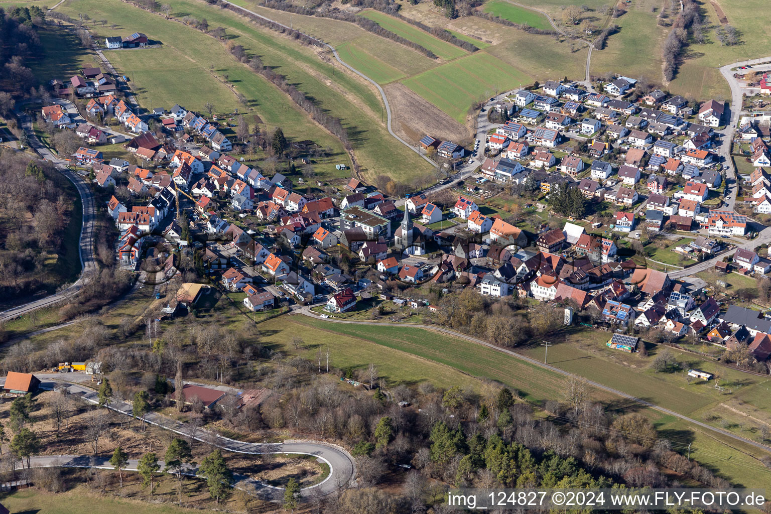 Vue aérienne de Dachtel dans le département Bade-Wurtemberg, Allemagne