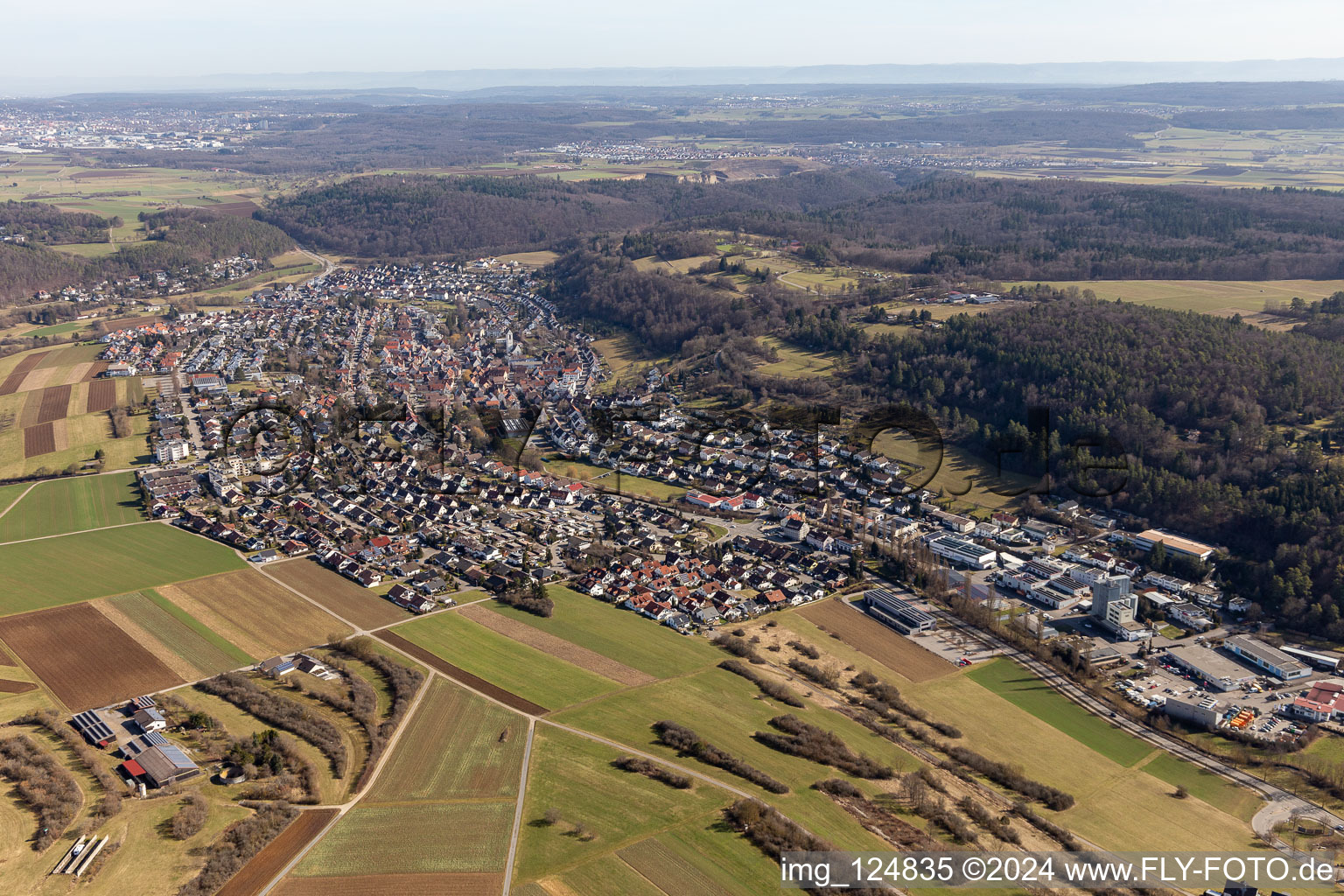 Vue oblique de Aidlingen dans le département Bade-Wurtemberg, Allemagne