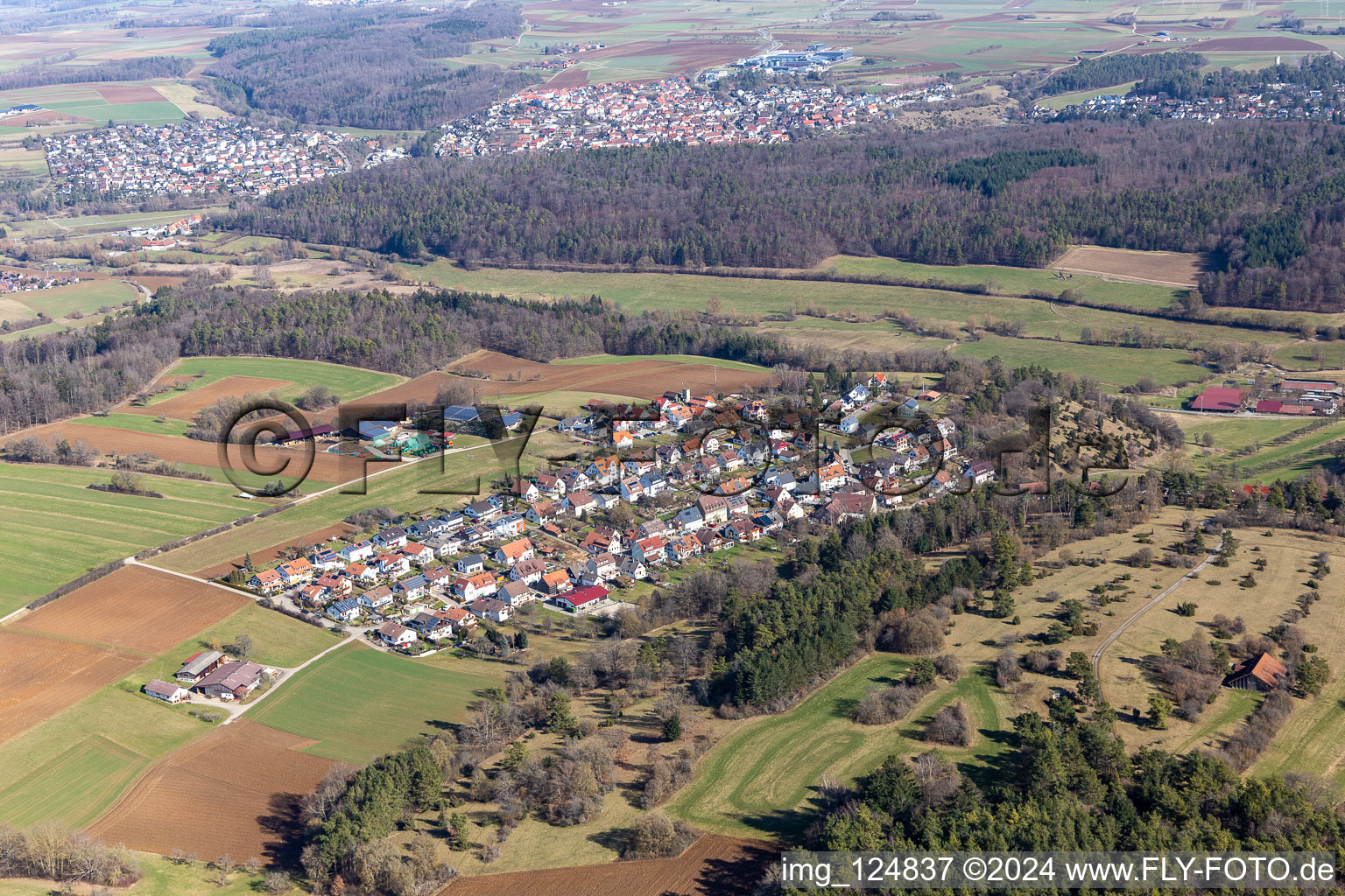 Vue aérienne de Quartier Lehenweiler in Aidlingen dans le département Bade-Wurtemberg, Allemagne