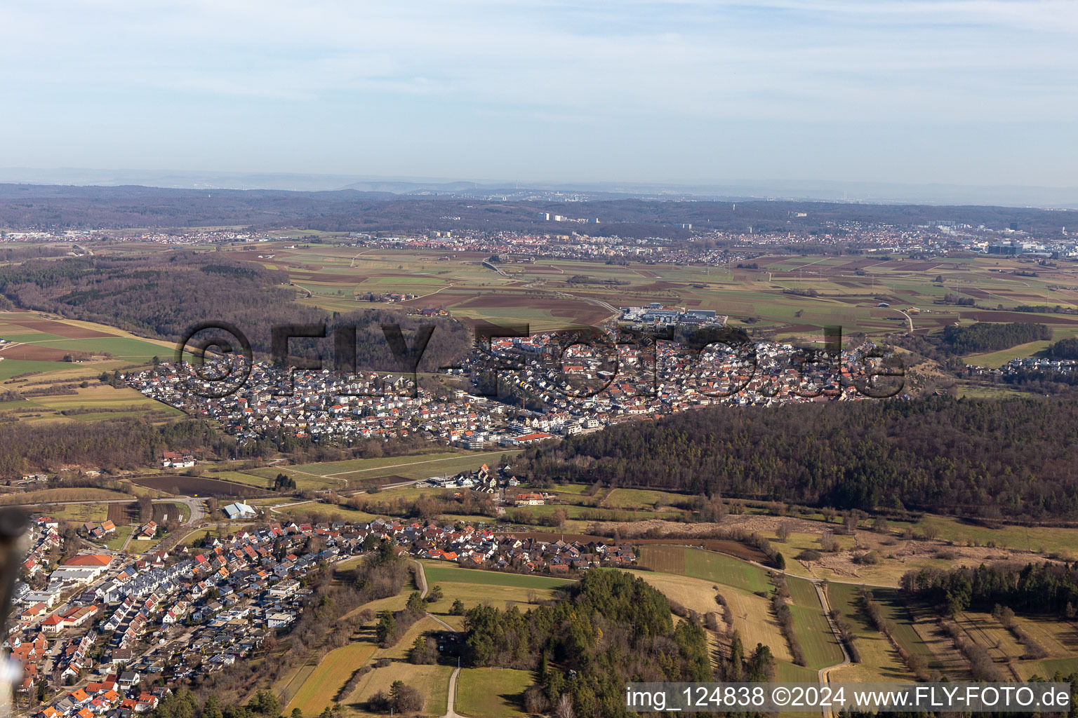 Vue aérienne de Grafenau, Schafhouse à le quartier Dätzingen in Grafenau dans le département Bade-Wurtemberg, Allemagne