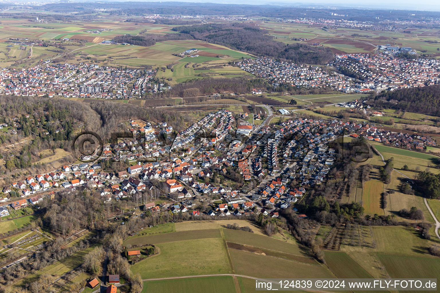 Vue aérienne de Quartier Dätzingen in Grafenau dans le département Bade-Wurtemberg, Allemagne