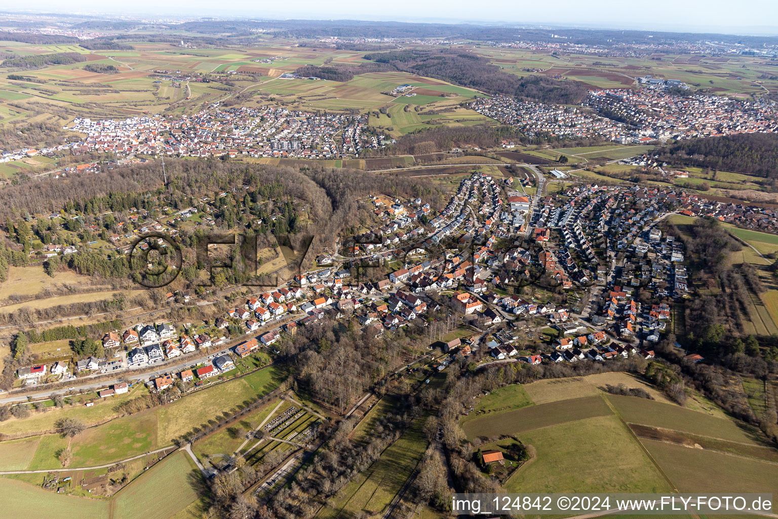 Vue aérienne de Quartier Dätzingen in Grafenau dans le département Bade-Wurtemberg, Allemagne