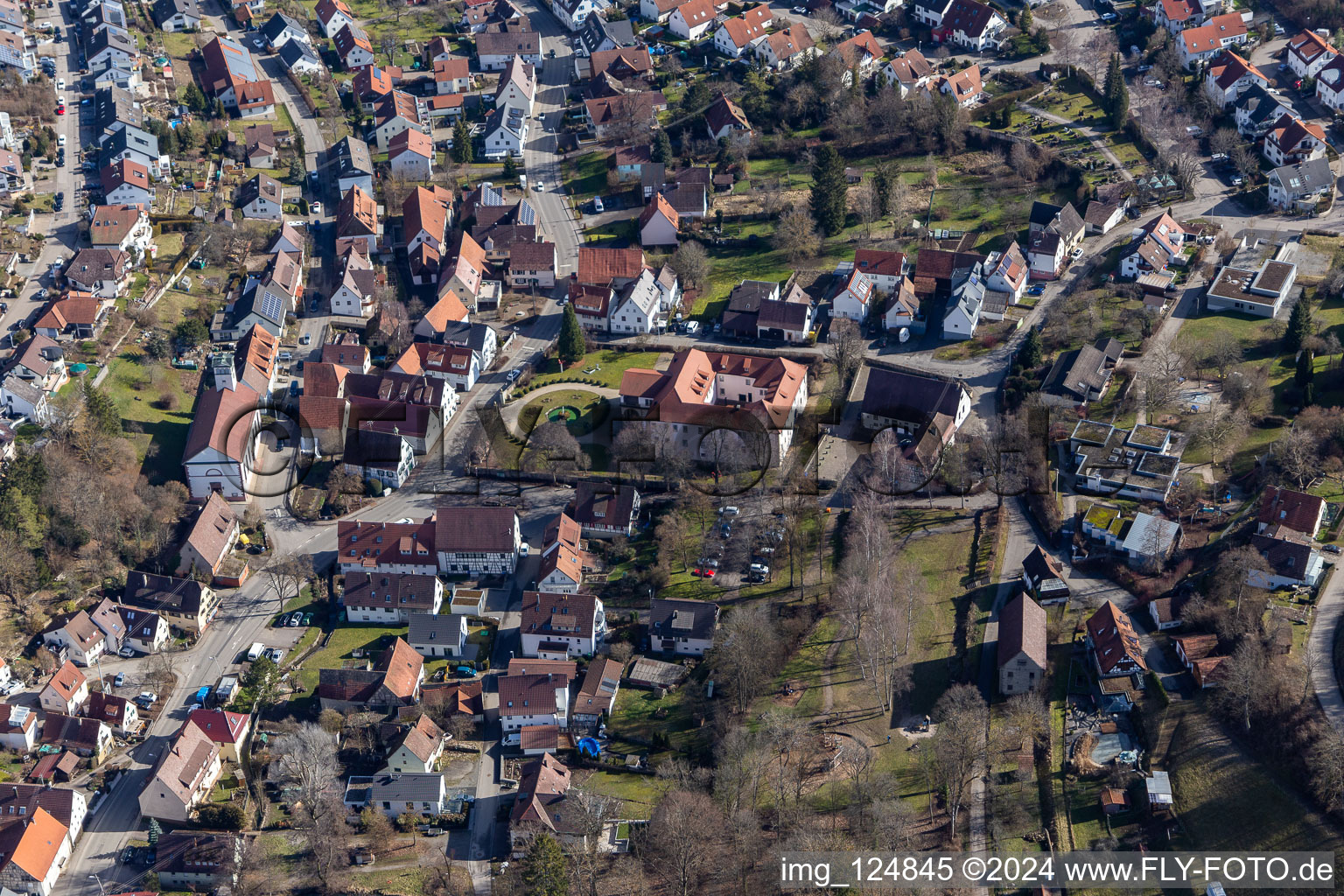 Vue aérienne de Verrouiller Dätzingen à le quartier Dätzingen in Grafenau dans le département Bade-Wurtemberg, Allemagne