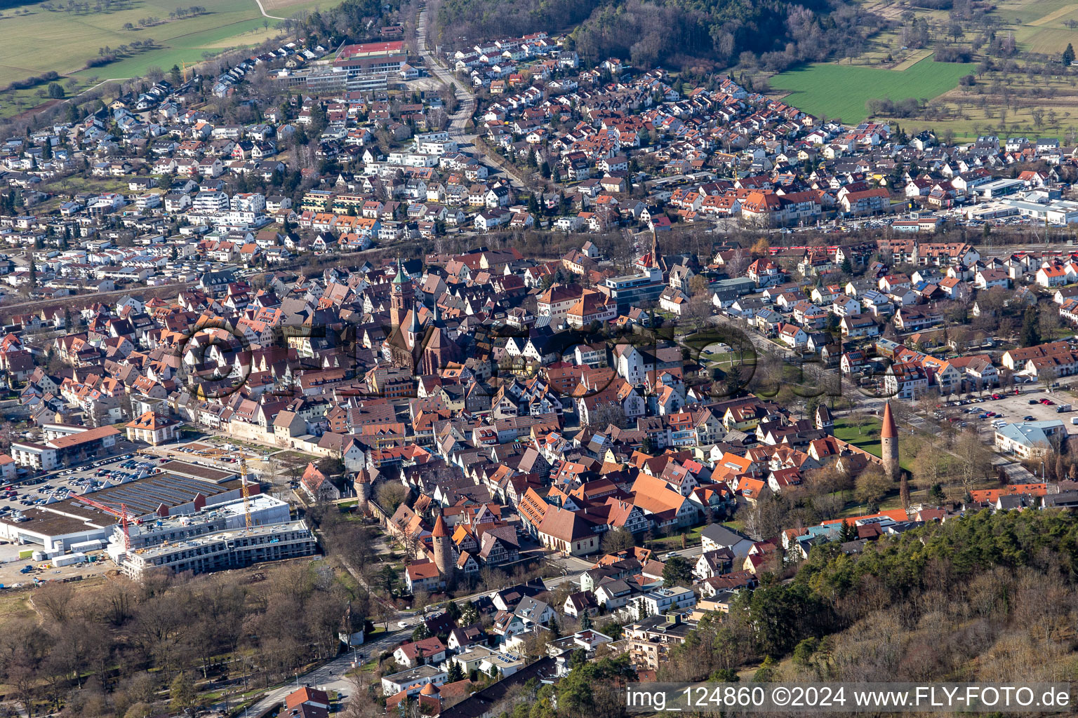 Weil der Stadt dans le département Bade-Wurtemberg, Allemagne d'en haut