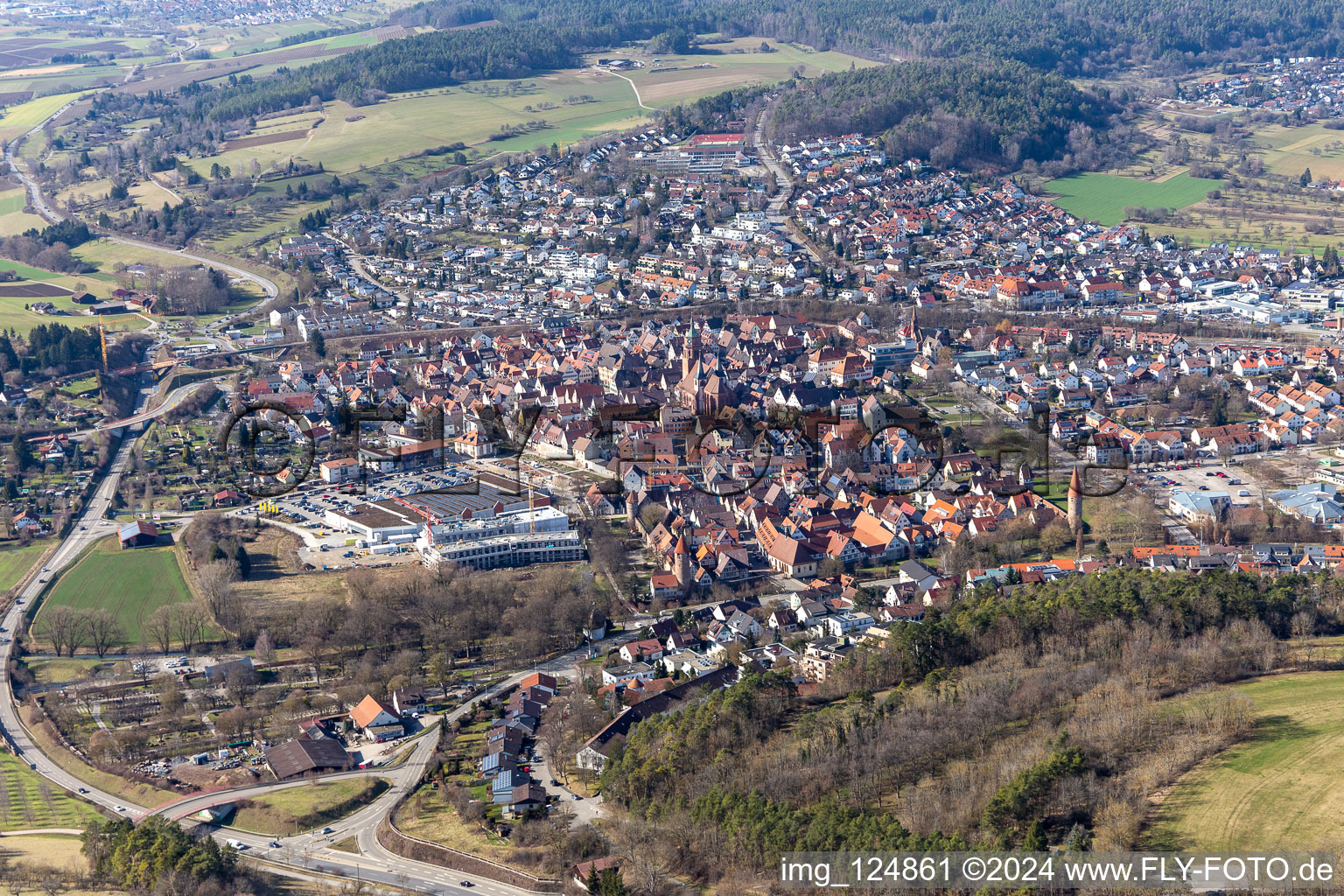 Weil der Stadt dans le département Bade-Wurtemberg, Allemagne hors des airs