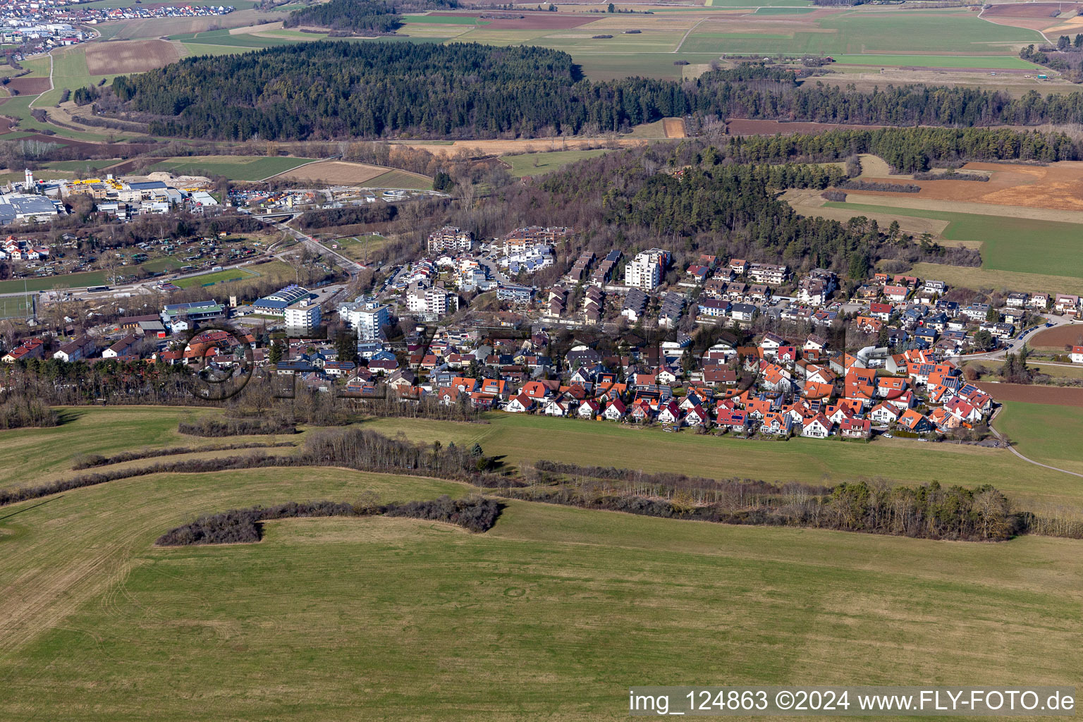 Vue aérienne de Böhmerwaldstr. à Weil der Stadt dans le département Bade-Wurtemberg, Allemagne