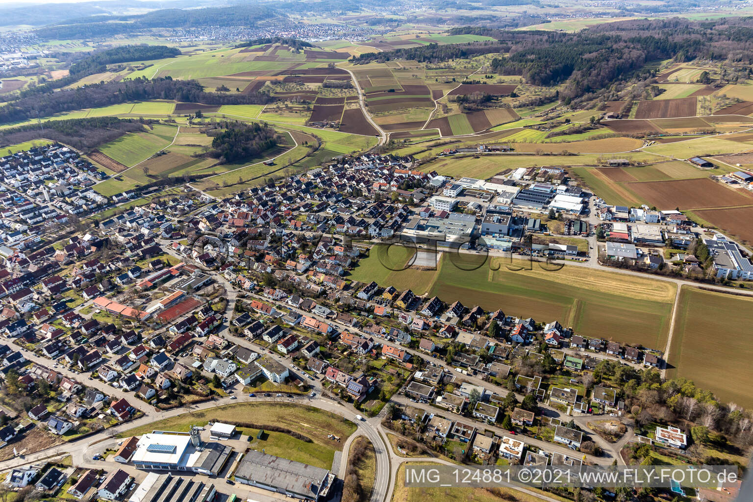 Renningen dans le département Bade-Wurtemberg, Allemagne vue du ciel