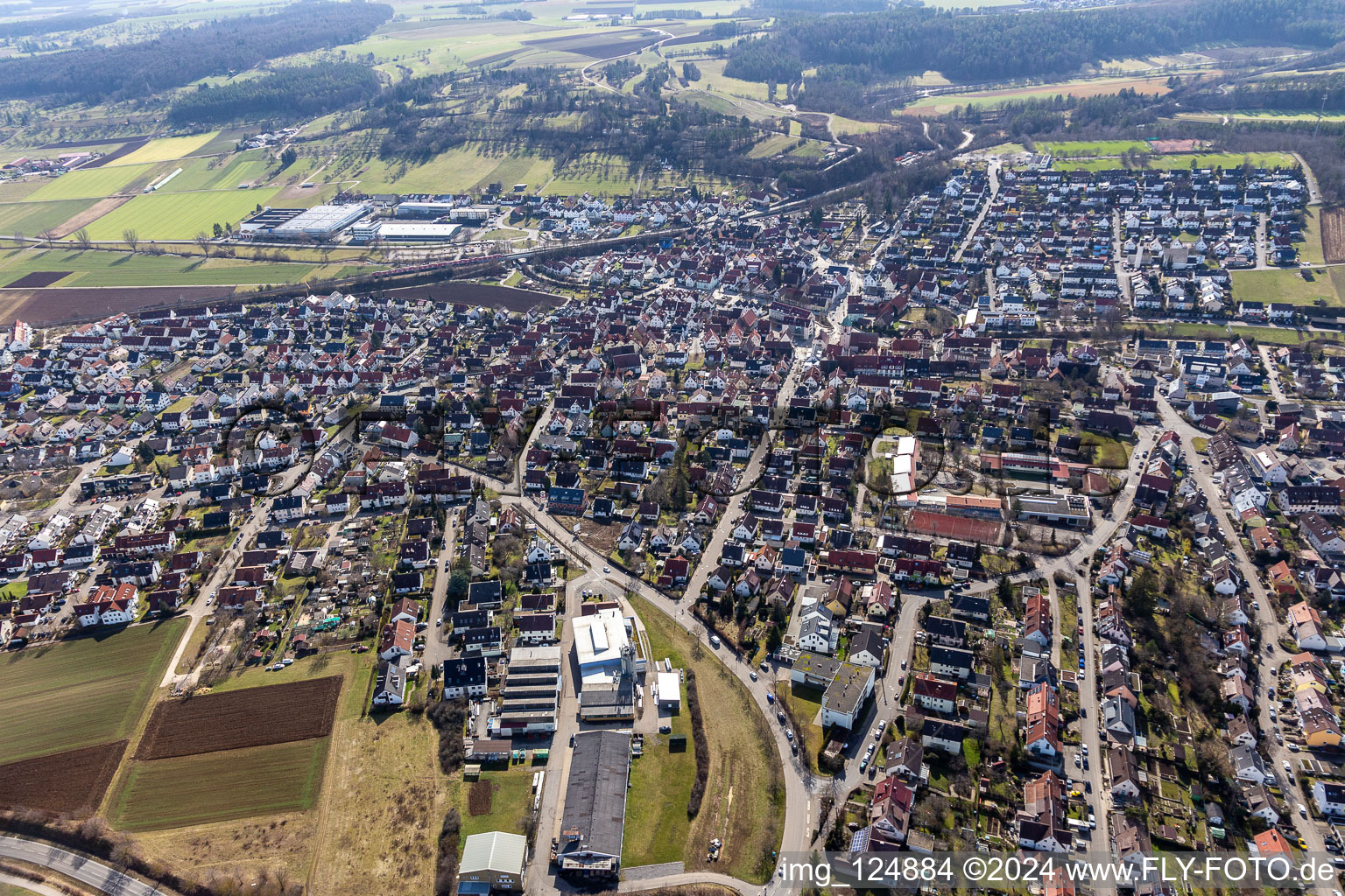 Enregistrement par drone de Quartier Malmsheim in Renningen dans le département Bade-Wurtemberg, Allemagne