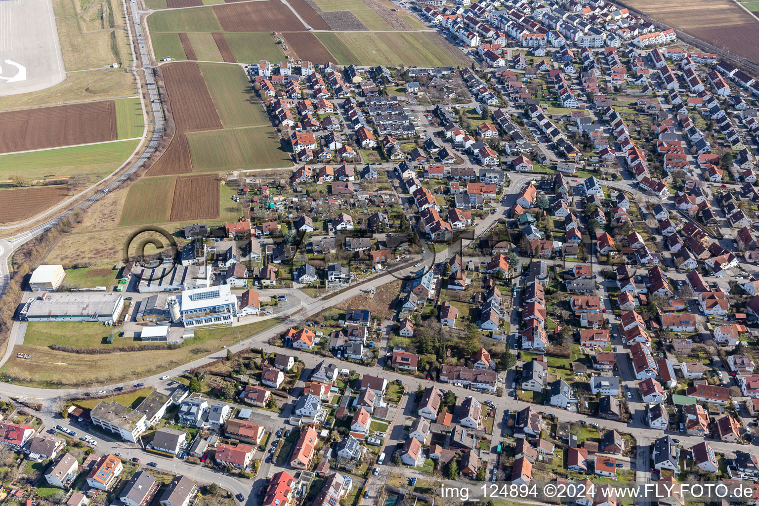 Vue aérienne de Renningen dans le département Bade-Wurtemberg, Allemagne