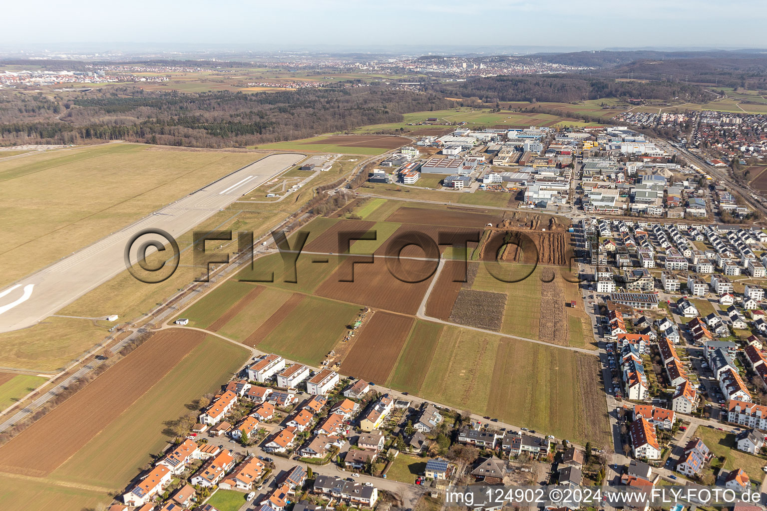 Vue aérienne de Piste de la Bundeswehr à Renningen dans le département Bade-Wurtemberg, Allemagne