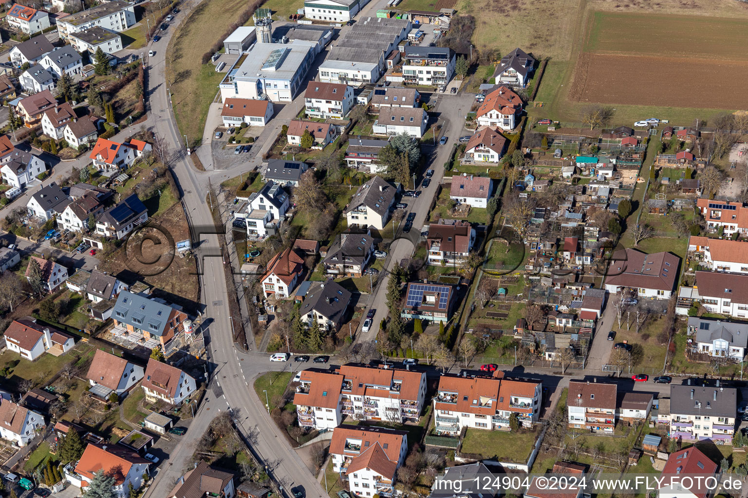 Quartier Malmsheim in Renningen dans le département Bade-Wurtemberg, Allemagne d'en haut