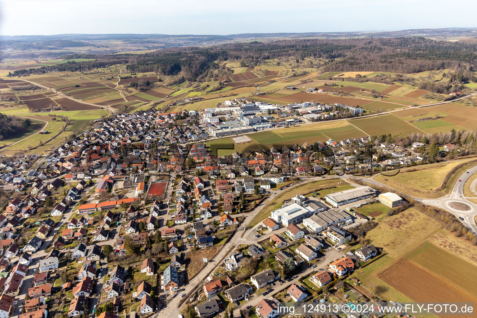 Quartier Malmsheim in Renningen dans le département Bade-Wurtemberg, Allemagne vue d'en haut