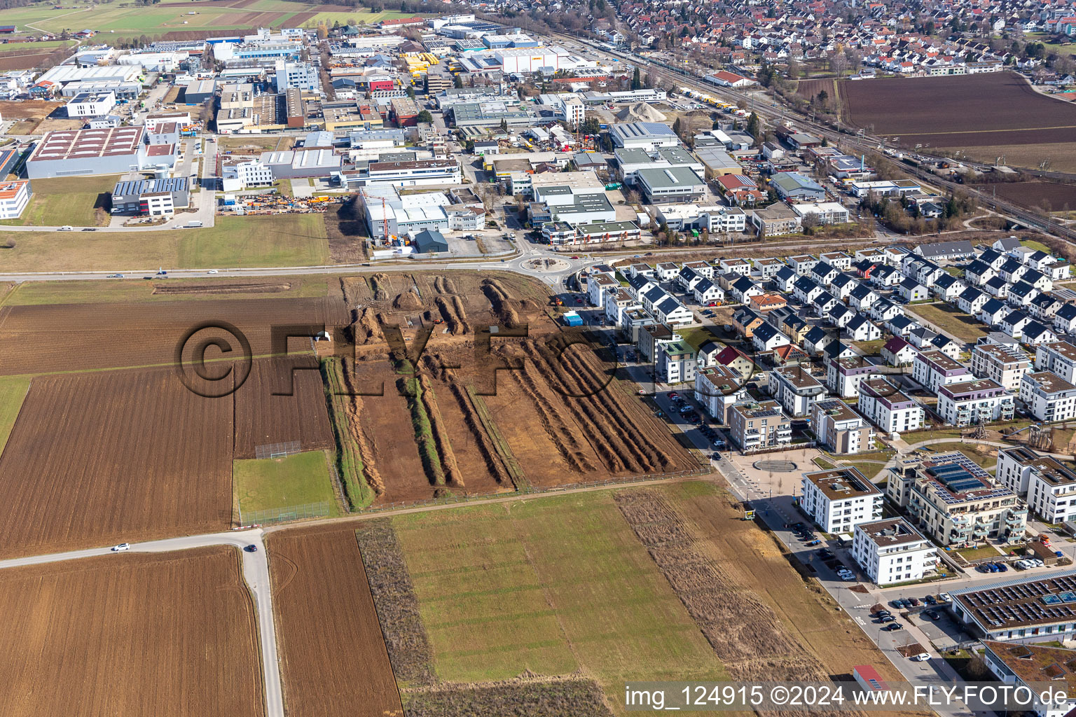 Vue aérienne de Renningen dans le département Bade-Wurtemberg, Allemagne