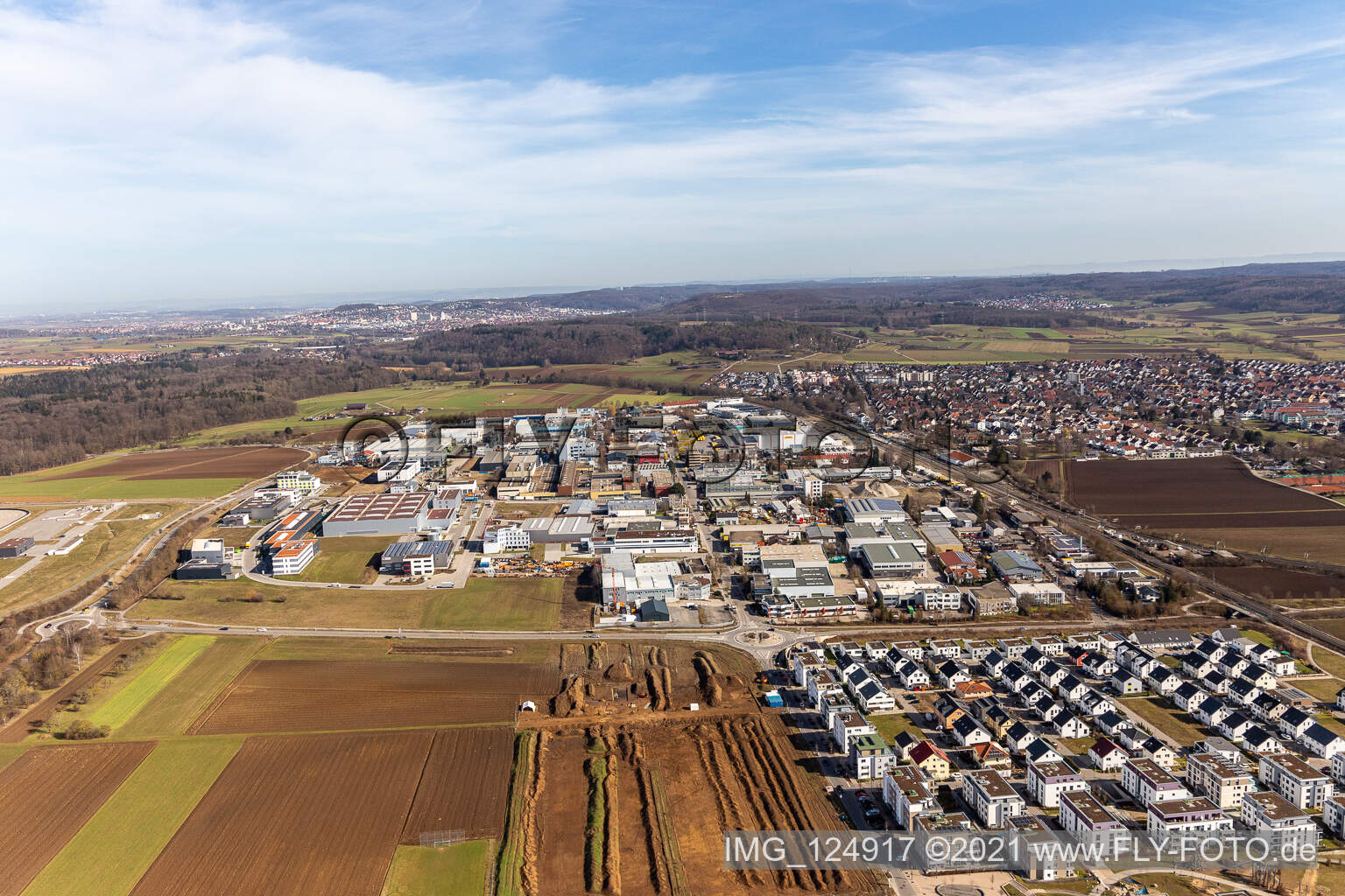 Enregistrement par drone de Renningen dans le département Bade-Wurtemberg, Allemagne