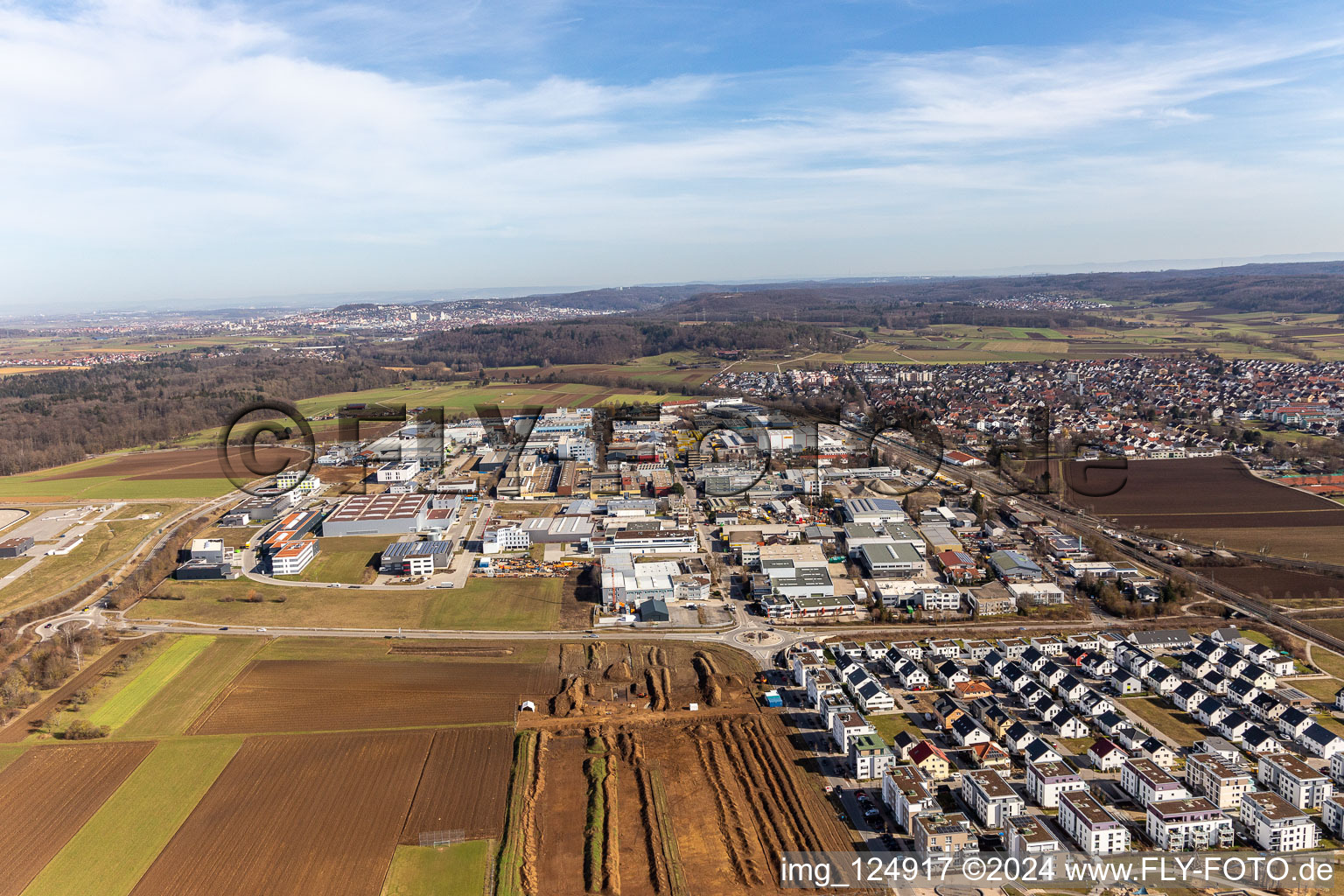 Vue oblique de Renningen dans le département Bade-Wurtemberg, Allemagne