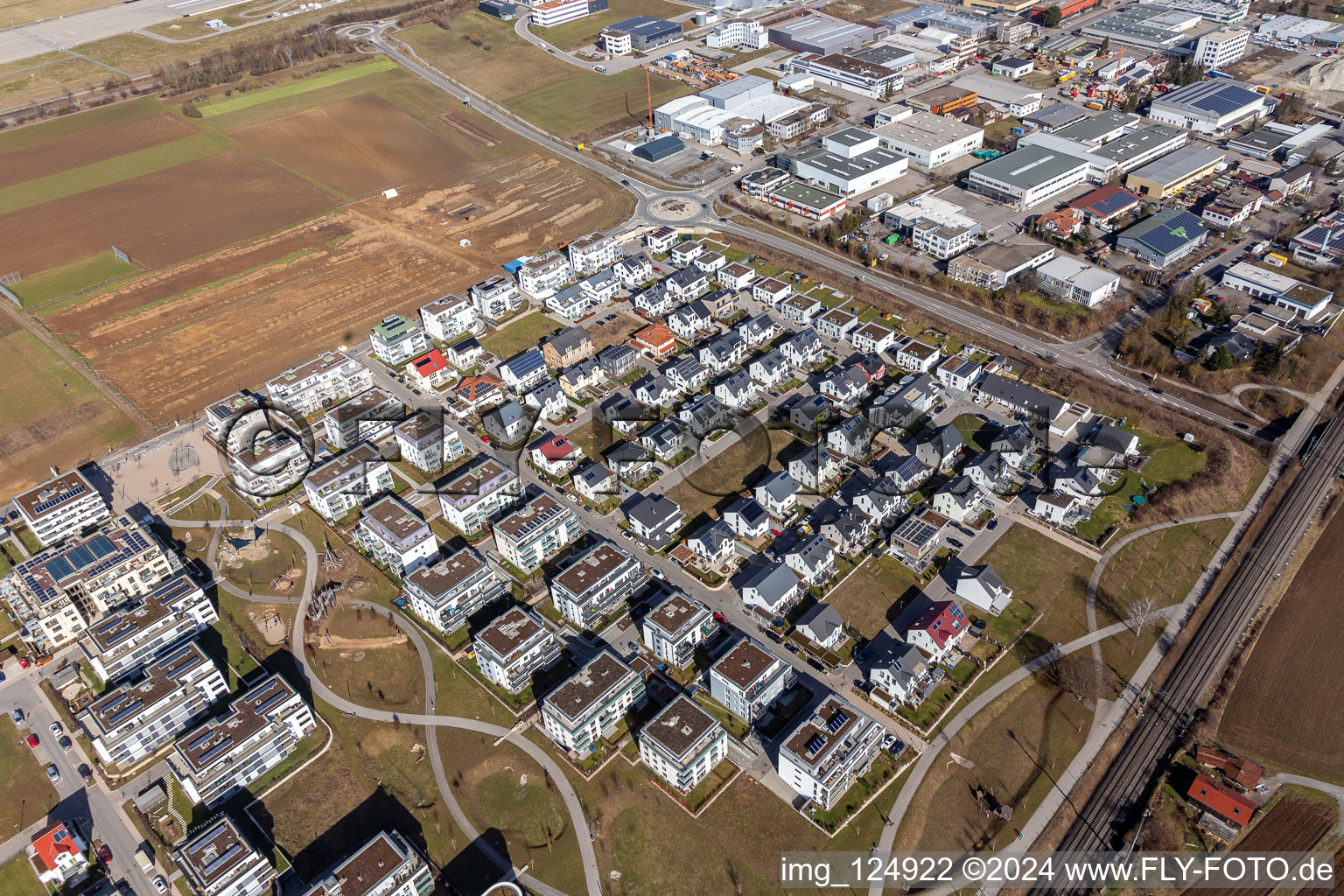 Quartier Malmsheim in Renningen dans le département Bade-Wurtemberg, Allemagne depuis l'avion