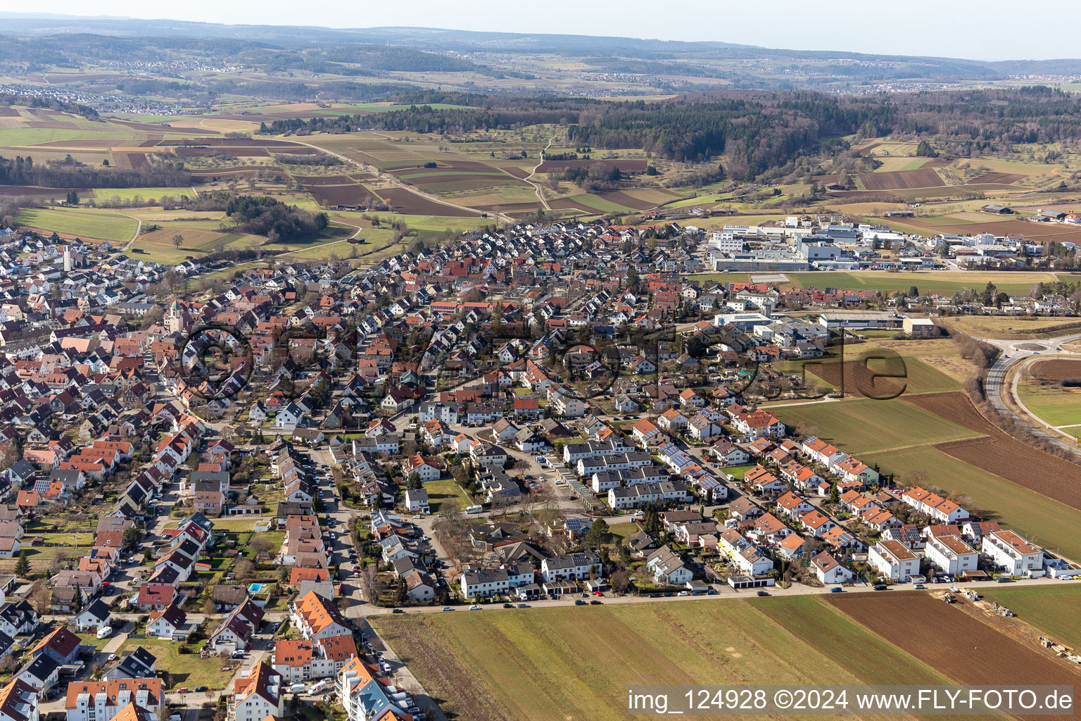 Renningen dans le département Bade-Wurtemberg, Allemagne vue d'en haut