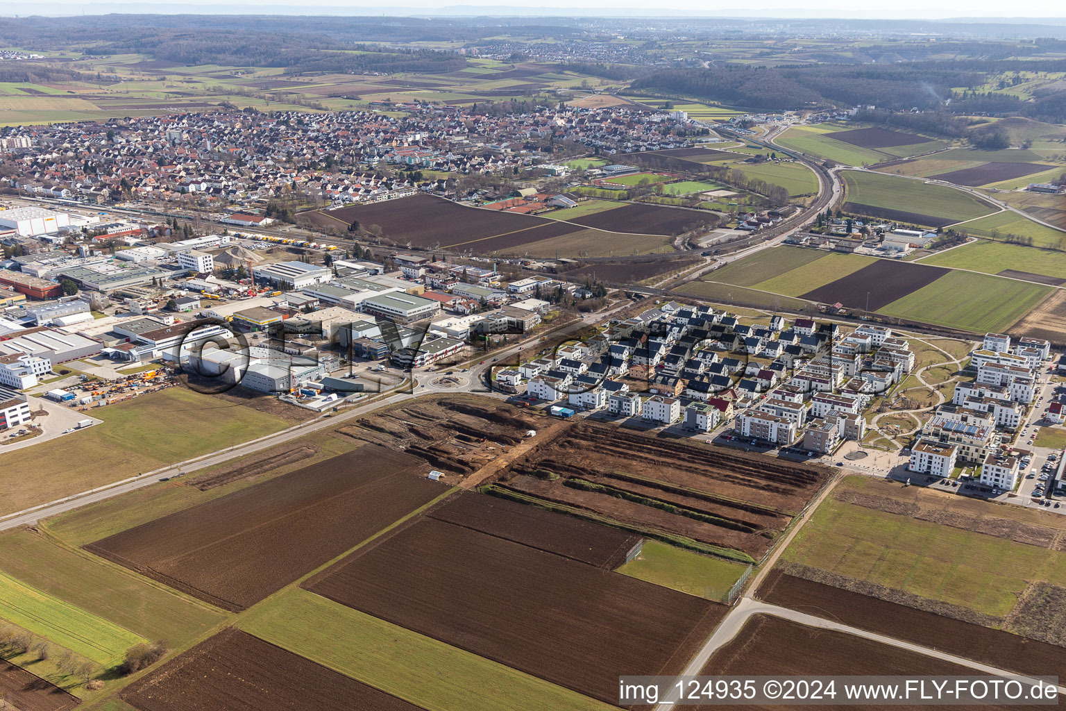 Renningen dans le département Bade-Wurtemberg, Allemagne vue du ciel