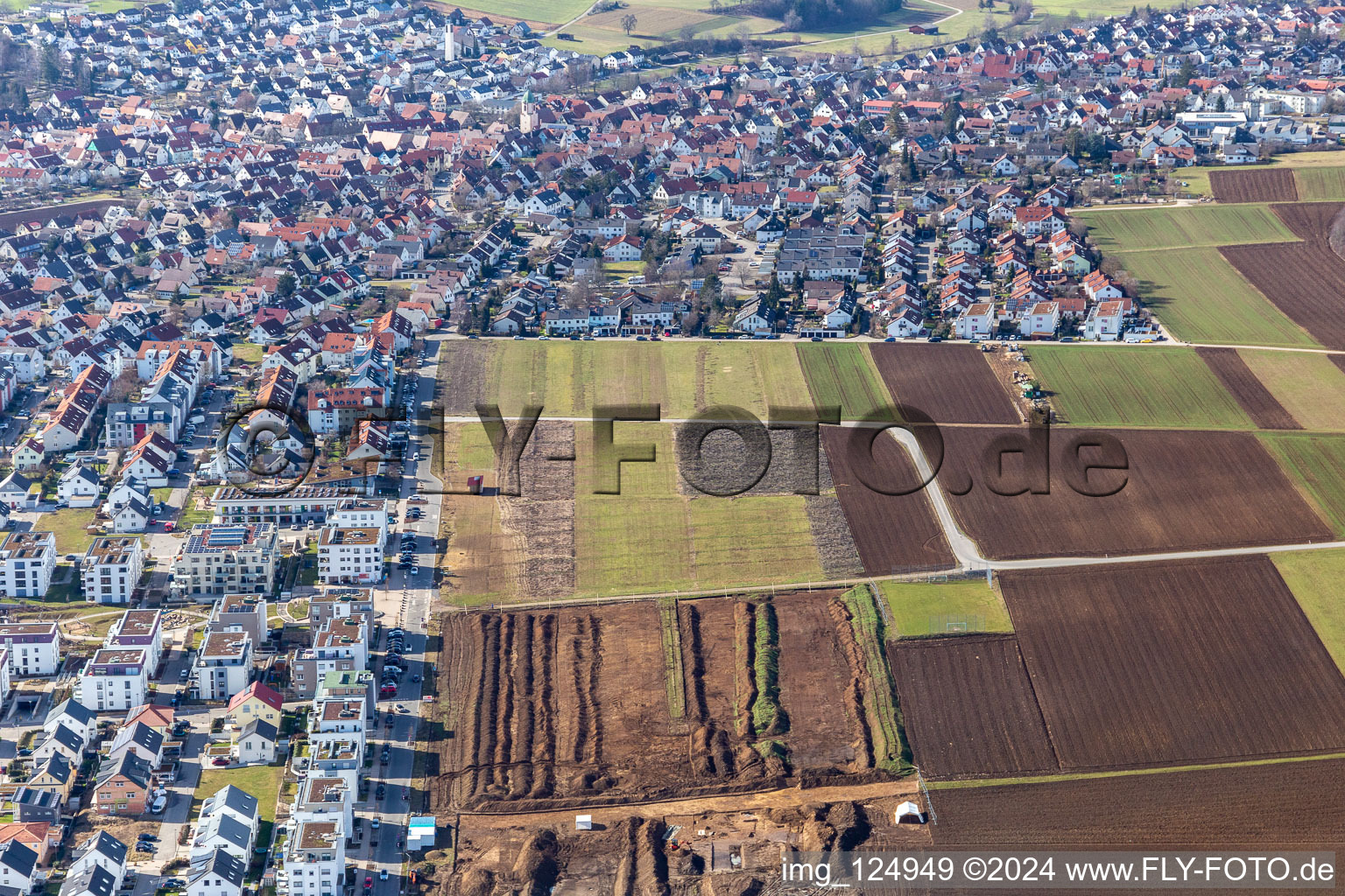 Renningen dans le département Bade-Wurtemberg, Allemagne du point de vue du drone