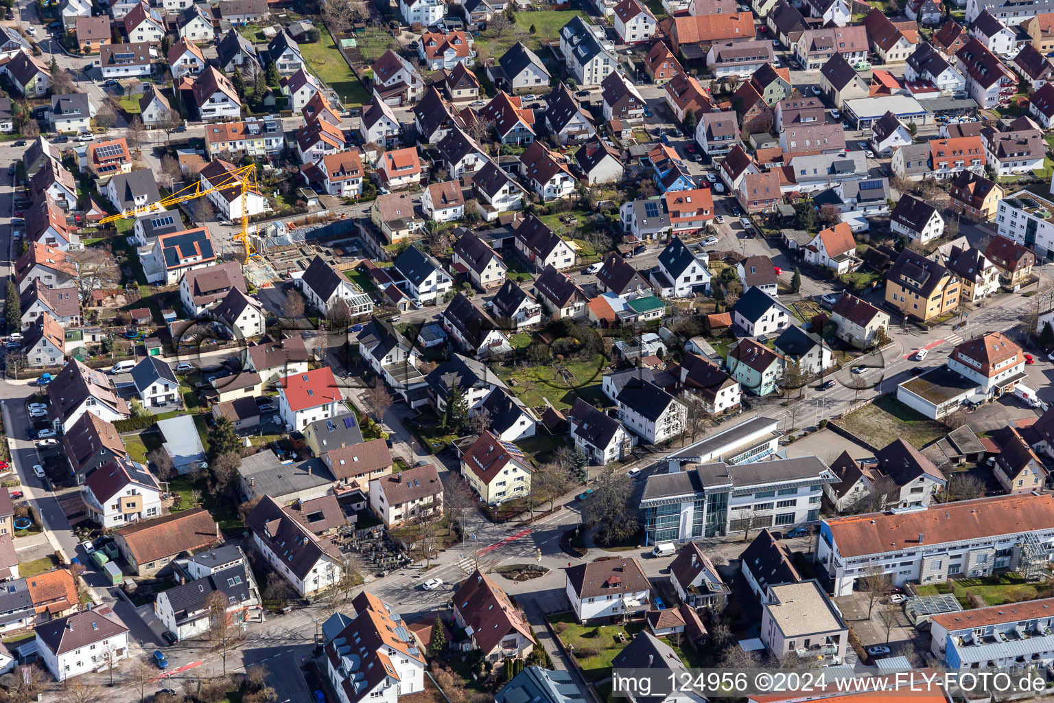 Vue oblique de Renningen dans le département Bade-Wurtemberg, Allemagne