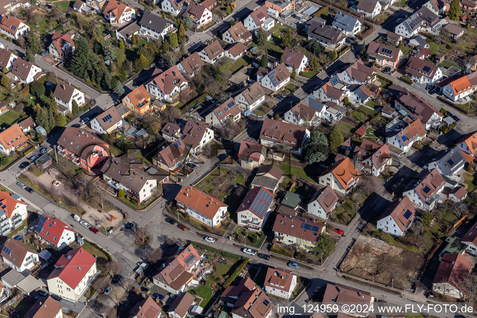 Renningen dans le département Bade-Wurtemberg, Allemagne vue d'en haut