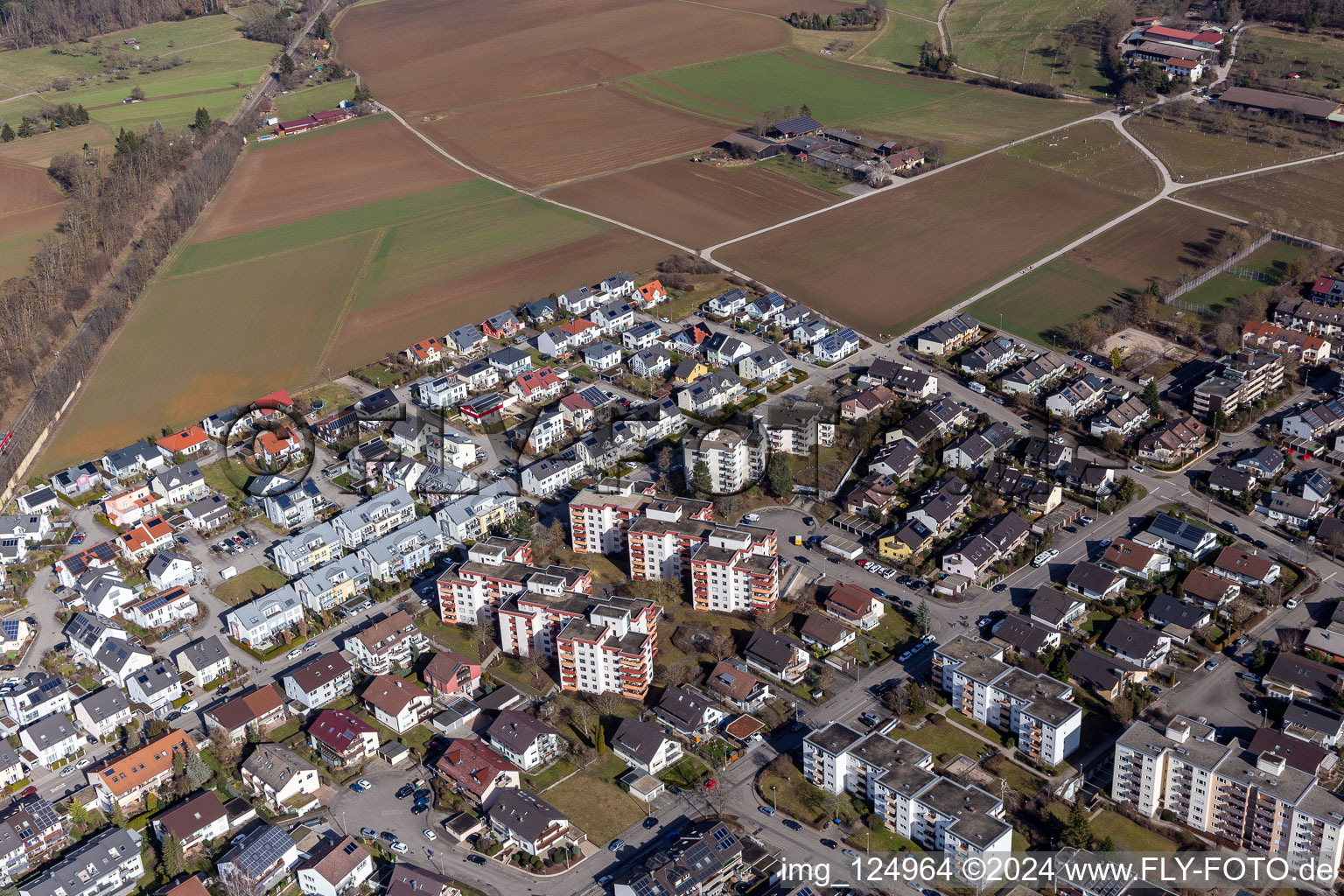 Renningen dans le département Bade-Wurtemberg, Allemagne vue du ciel