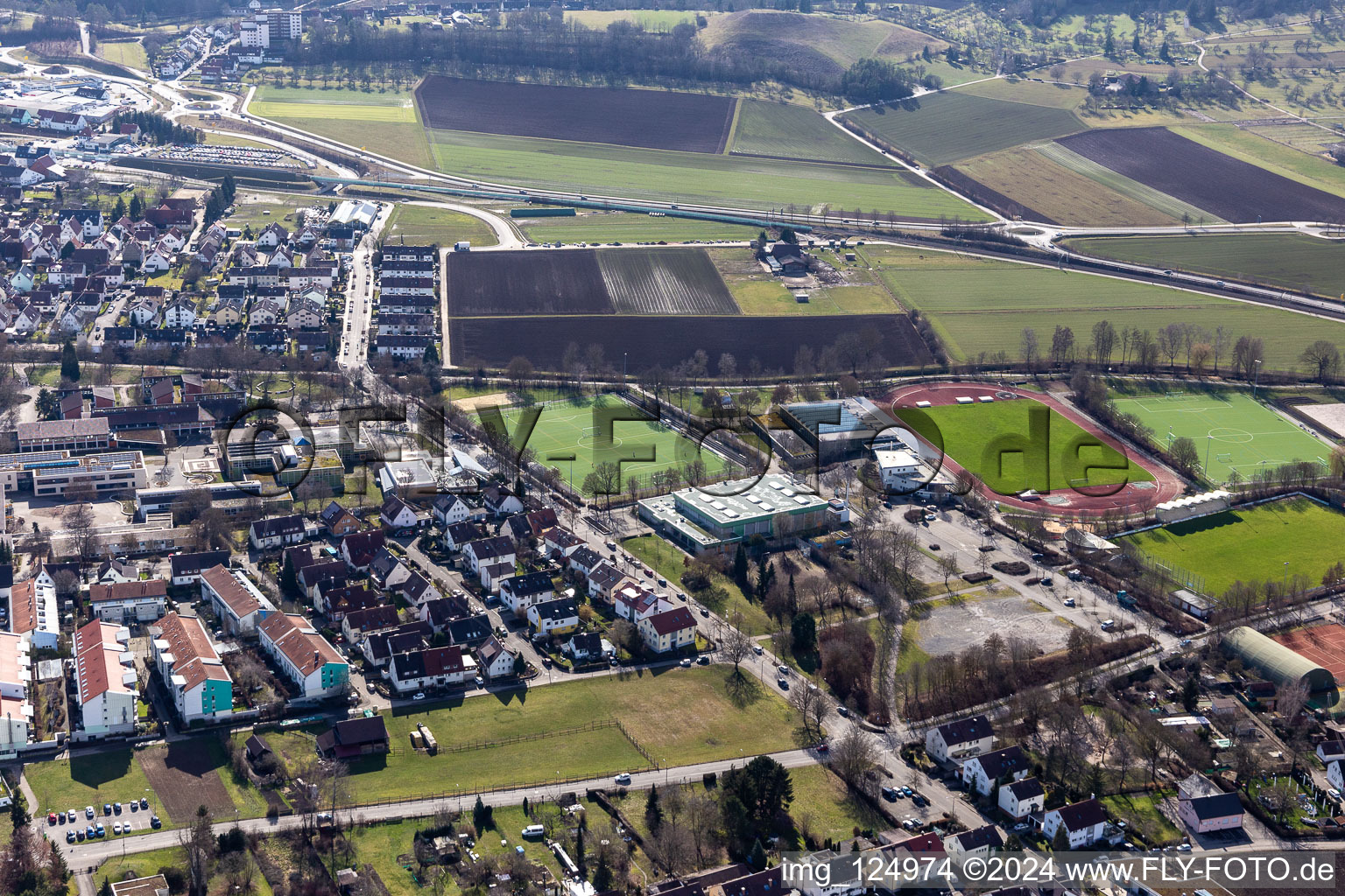 Vue d'oiseau de Renningen dans le département Bade-Wurtemberg, Allemagne