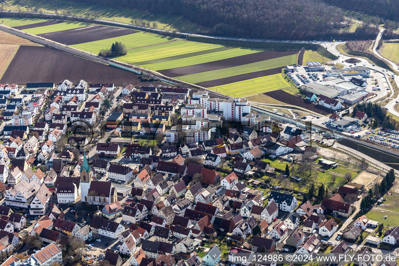 Renningen dans le département Bade-Wurtemberg, Allemagne d'en haut